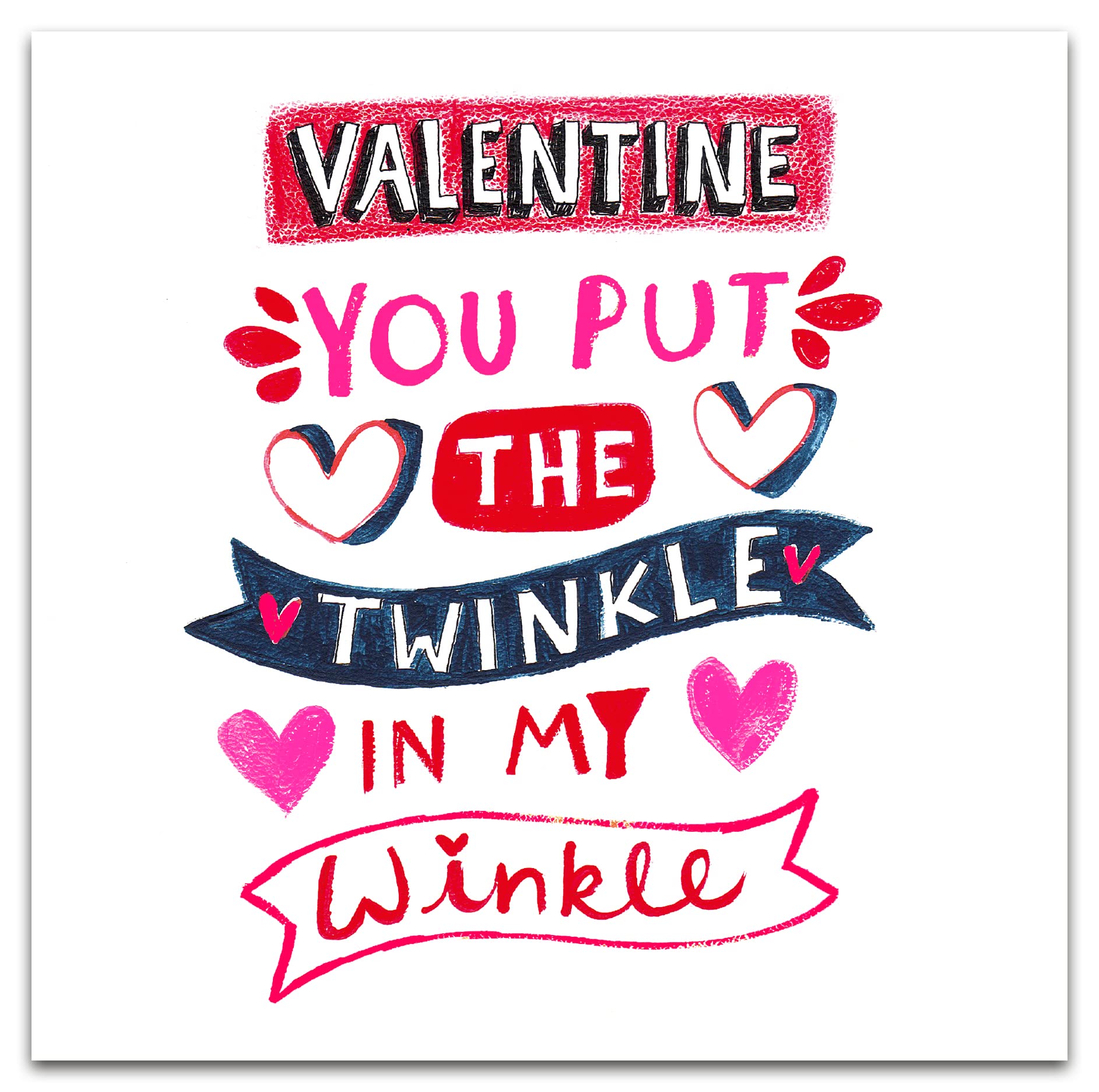 Emotional Rescue Funny Rude Valentine Day Card for Her, Girlfriend, Fiancee, Partner Valentine's Card, You Put The Twinkle in My !!!, Multi-Coloured
