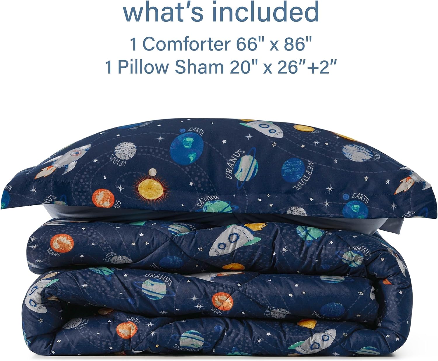 Twin Space Bedding Sets for Boys, 2 Pieces Kids Twin Comforter Sets, Super Soft Lightweight for All Seasons, Includes 1 Comforter (66"x86") and 1 Pillowcase (20"x26"+2") - Image 7
