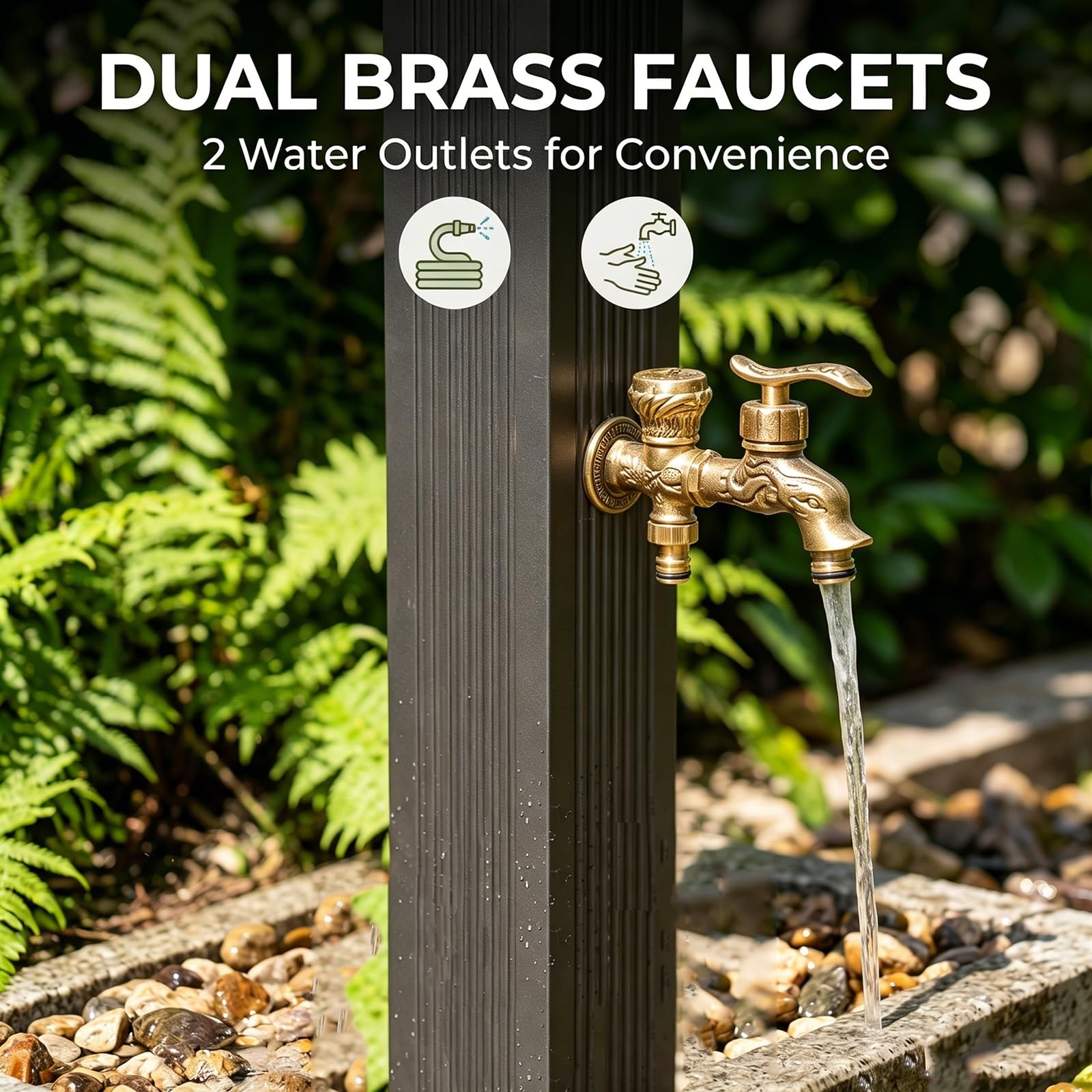 Colonne D'eau de Jardin Autoportante avec Robinet, Alliage D'aluminium, Colonne D'eau de Jardin Extérieure, Robinet D'eau à Fixation au Sol, Borne-fontaine de Cour Antigel(72 cm/28 in)