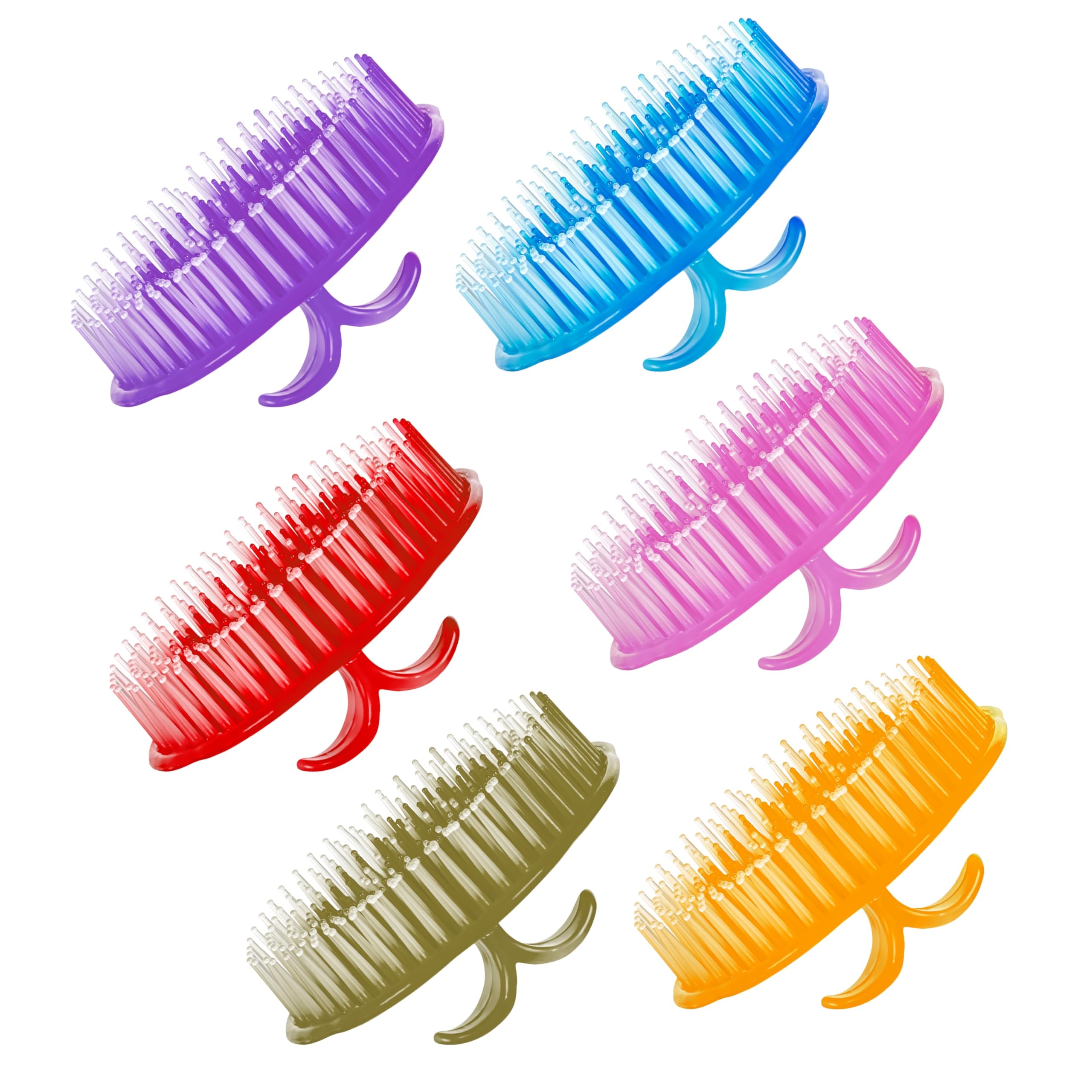 Ankita Hand Grip Round Comb & Scalp Massager | Small Round Hair Comb Shampoo Brush Scalp Massage | Tangle Eraser Detangling Brush |Soft Bristles for Gentle Scalp Care, Deep Cleaning, Dandruff Prevention, Oil Control, Relaxing Head Massage | Pack of 6 (Color May Vary)