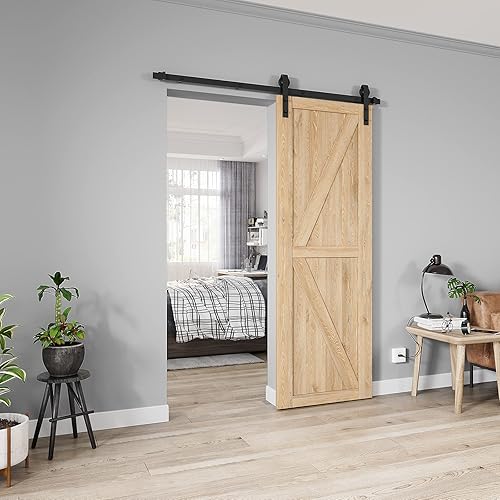 Miniatura 2 de Homlux - Kit de herrajes para puerta corrediza de granero de alta resistencia, suaves y silenciosos, simples y fáciles de instalar, se ajustan a