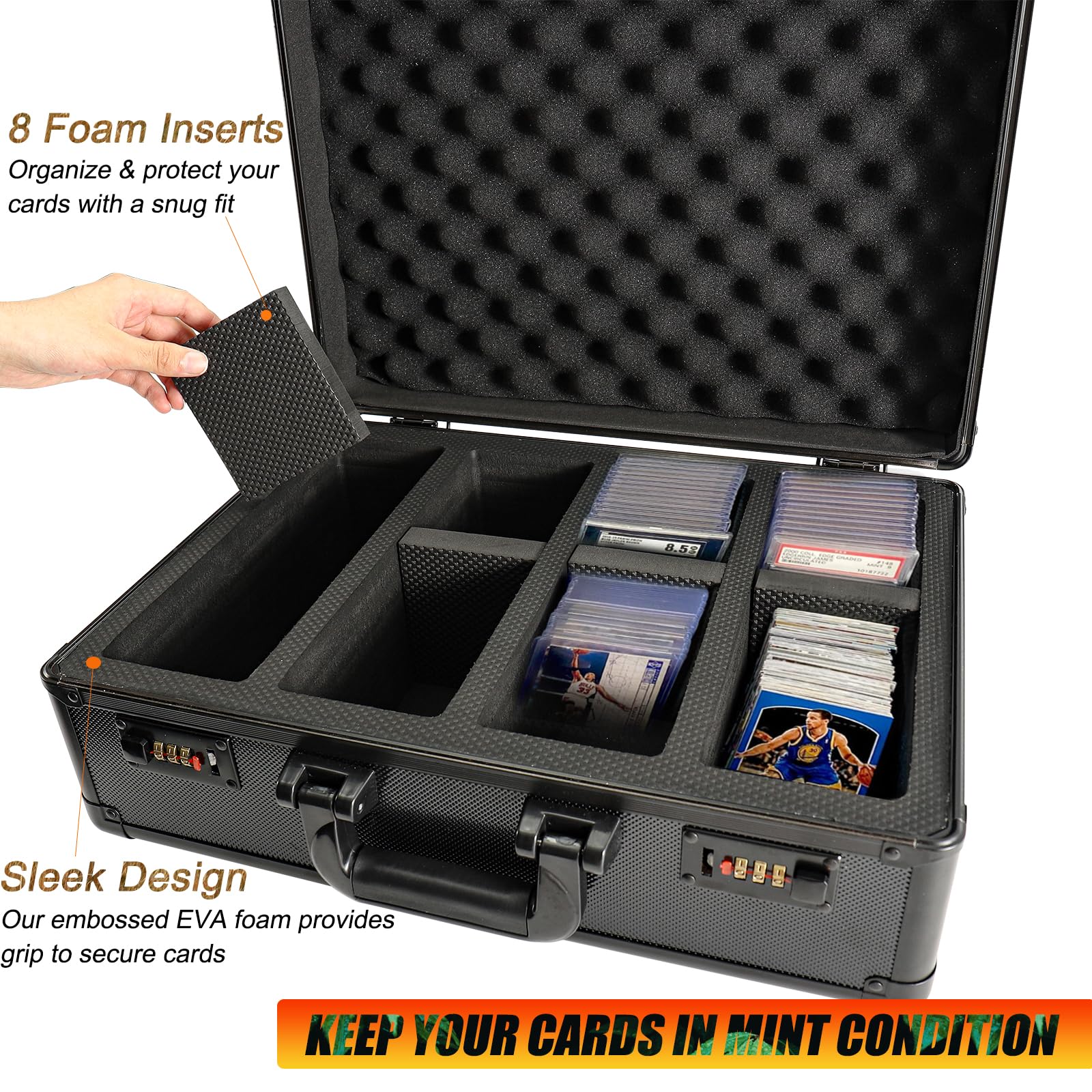 Caja Magnética Para Cartas MTG, Capacidad Para 4000+ Cartas, Con 20 Divisores, Organizador Para Yugioh Y Magic, Color Negro, Resistente Y Práctica