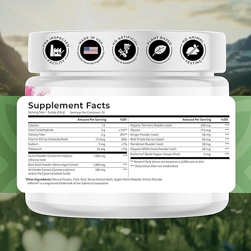 Miniatura 2 de Liver Cleanse Detox & Repair Supplements - Liver 360 - Mezcla de hierbas extra fuerte para apoyo a la salud del hígado con cardo mariano, cúrcuma y