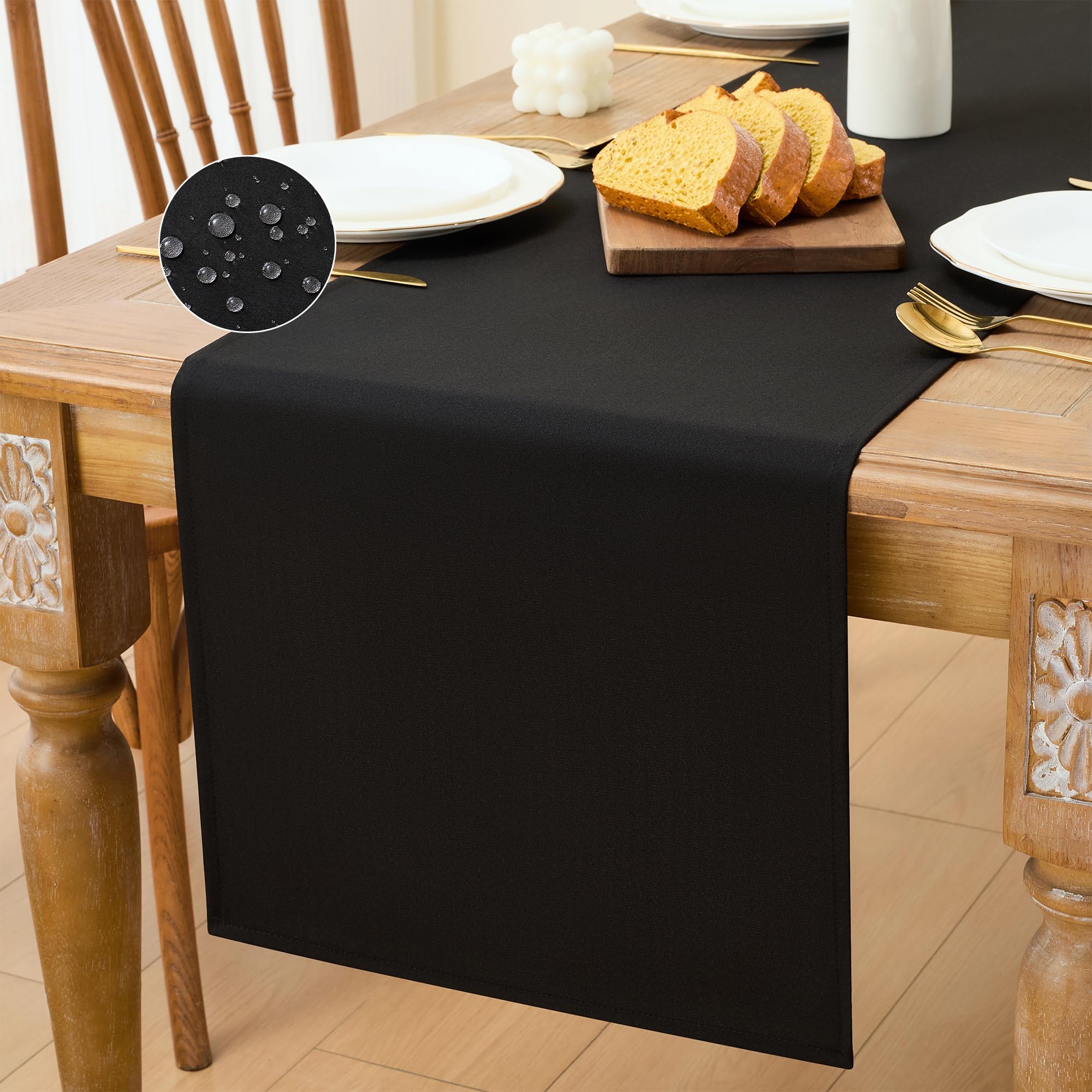 LAIDANLA Black Waterproof Table Runner 40 x 180 cm Halloween Table Runner — image 1