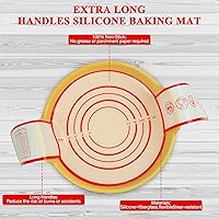 Vista 4 de Eslinga de pan de silicona para horno holandés con asas extra largas, suministros para hornear pan de masa madre, alfombrilla de silicona