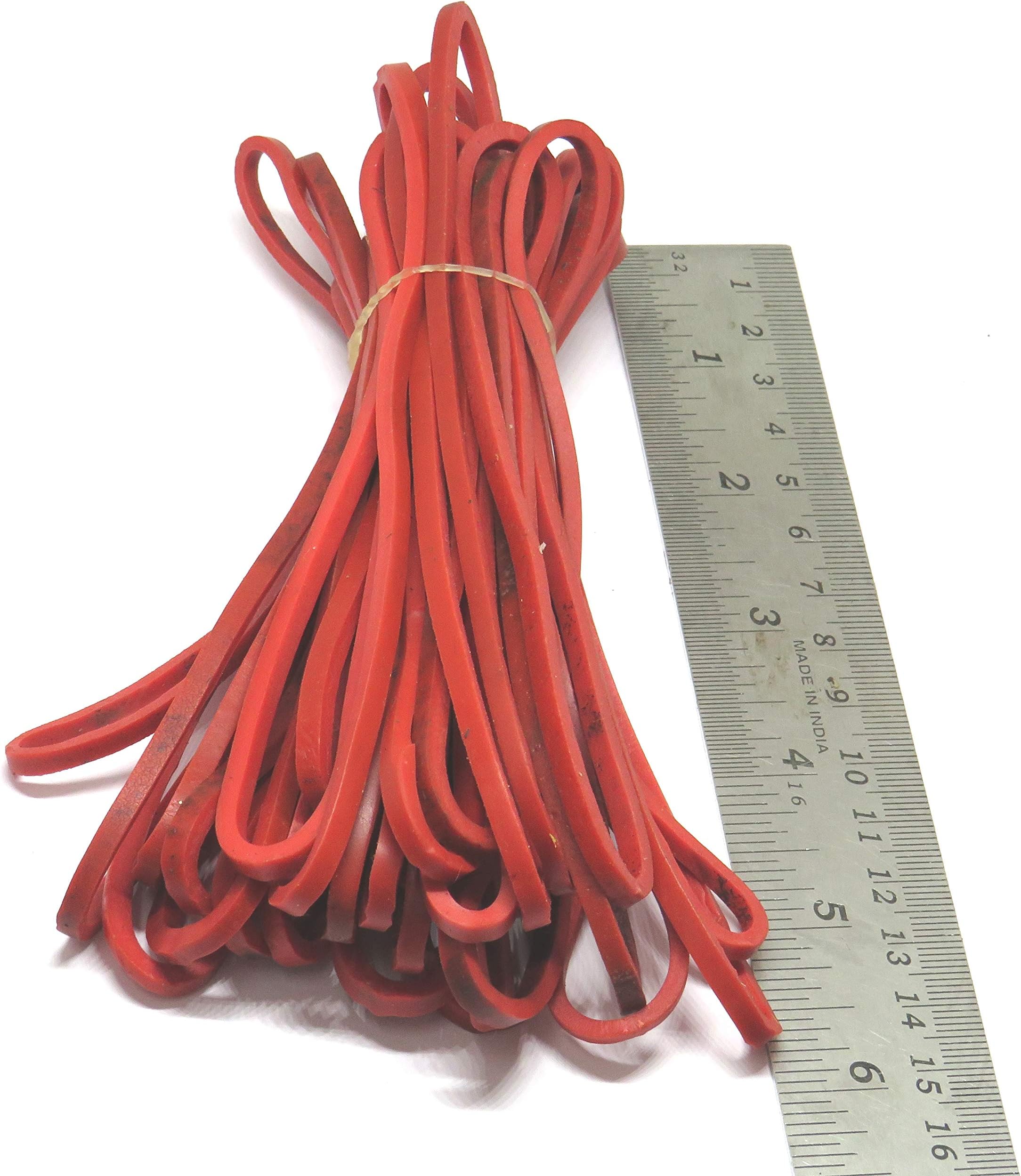 IMPRINT 3 MM Wide Red 5 Inch Long Latex Rubber Bands, Big, Large, Extra Strong Pack of 10