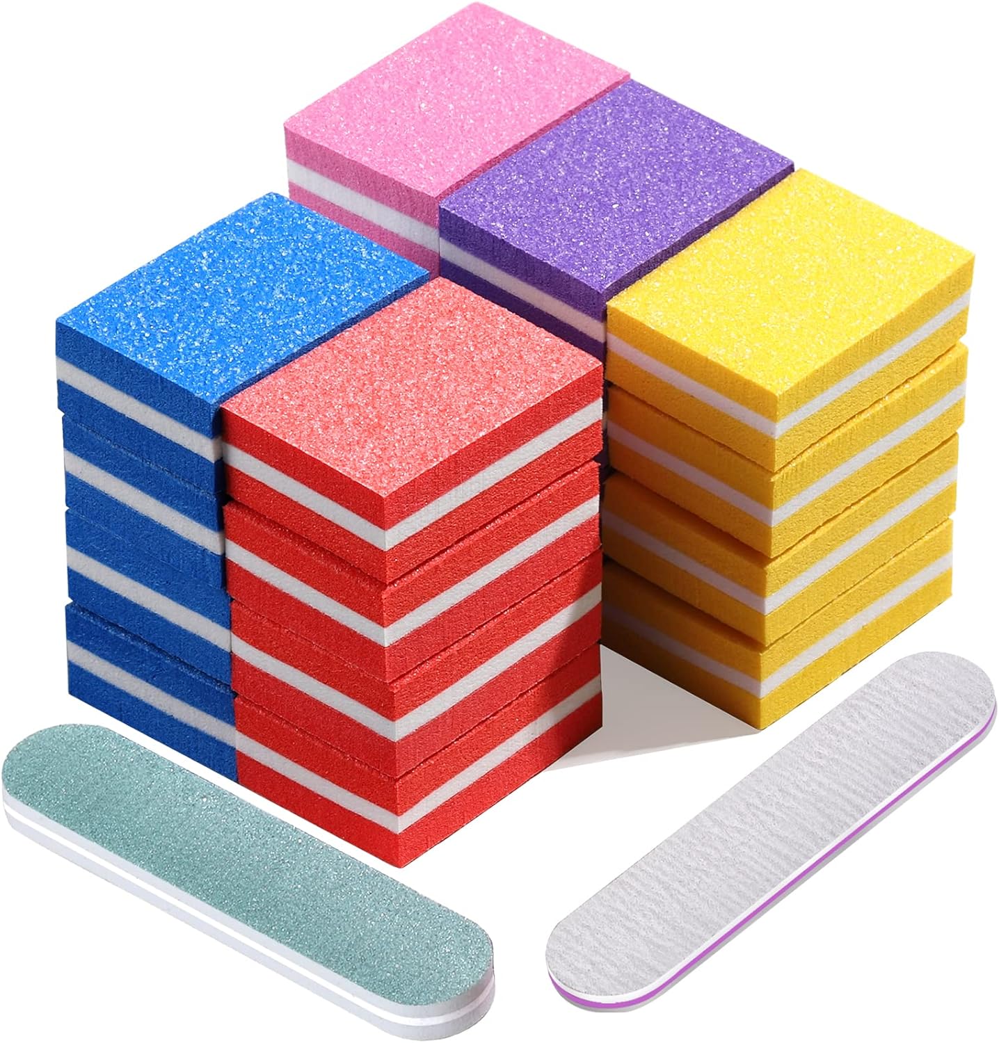FANDAMEI Mini Nail Buffers and Files, 20 Count Mini Sponge