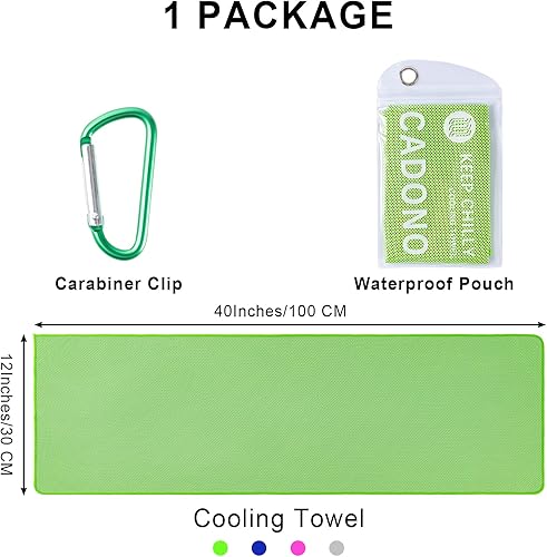 Miniatura 6 de Paquete de 4 toallas refrescantes (40 x 12 pulgadas), toalla de frío suave y transpirable, toalla de hielo, toalla de microfibra para yoga, deporte,