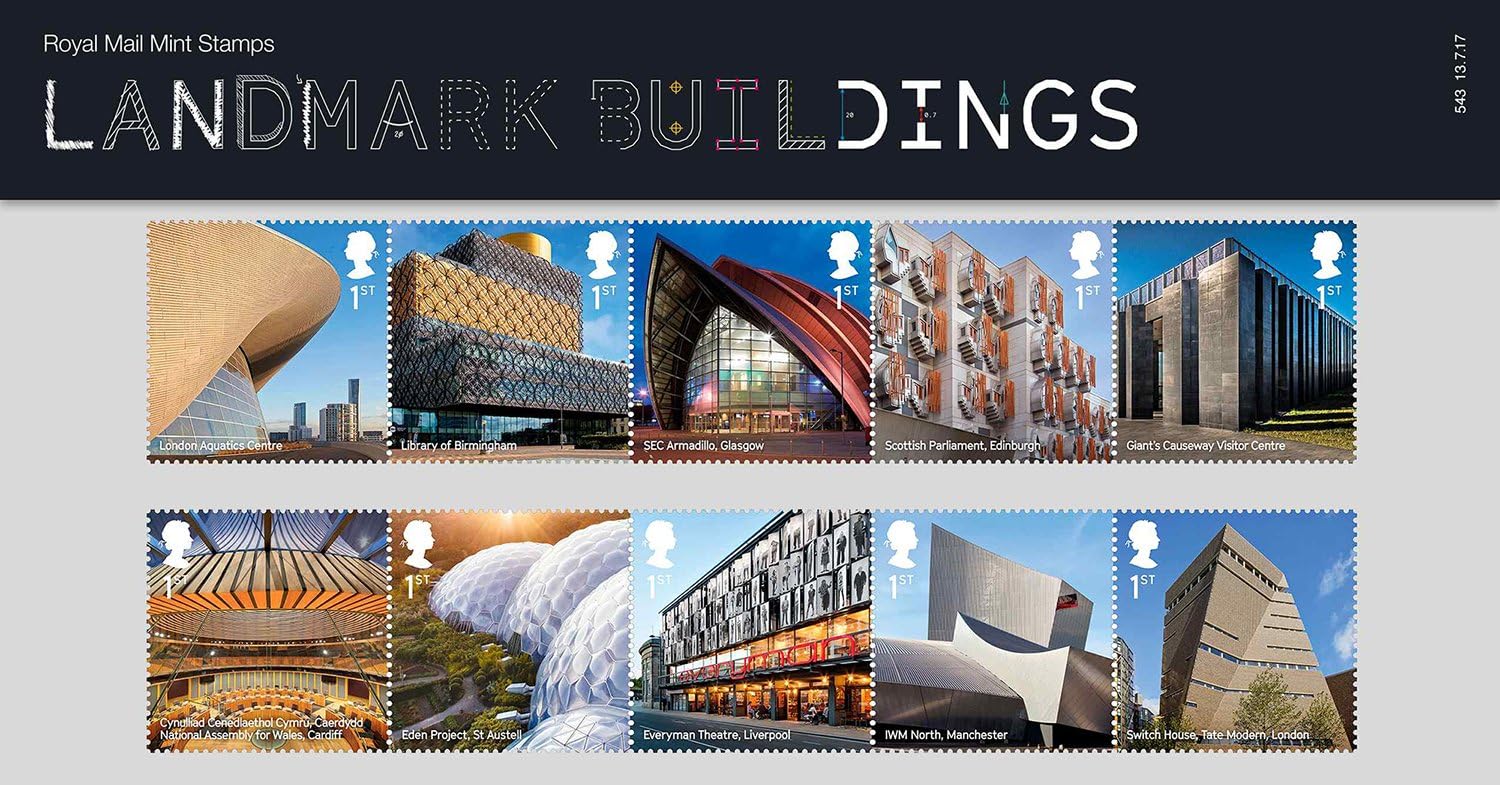 2017 Landmark Buildings - Royal Mail 1st Class Stamps in a Presentation Pack