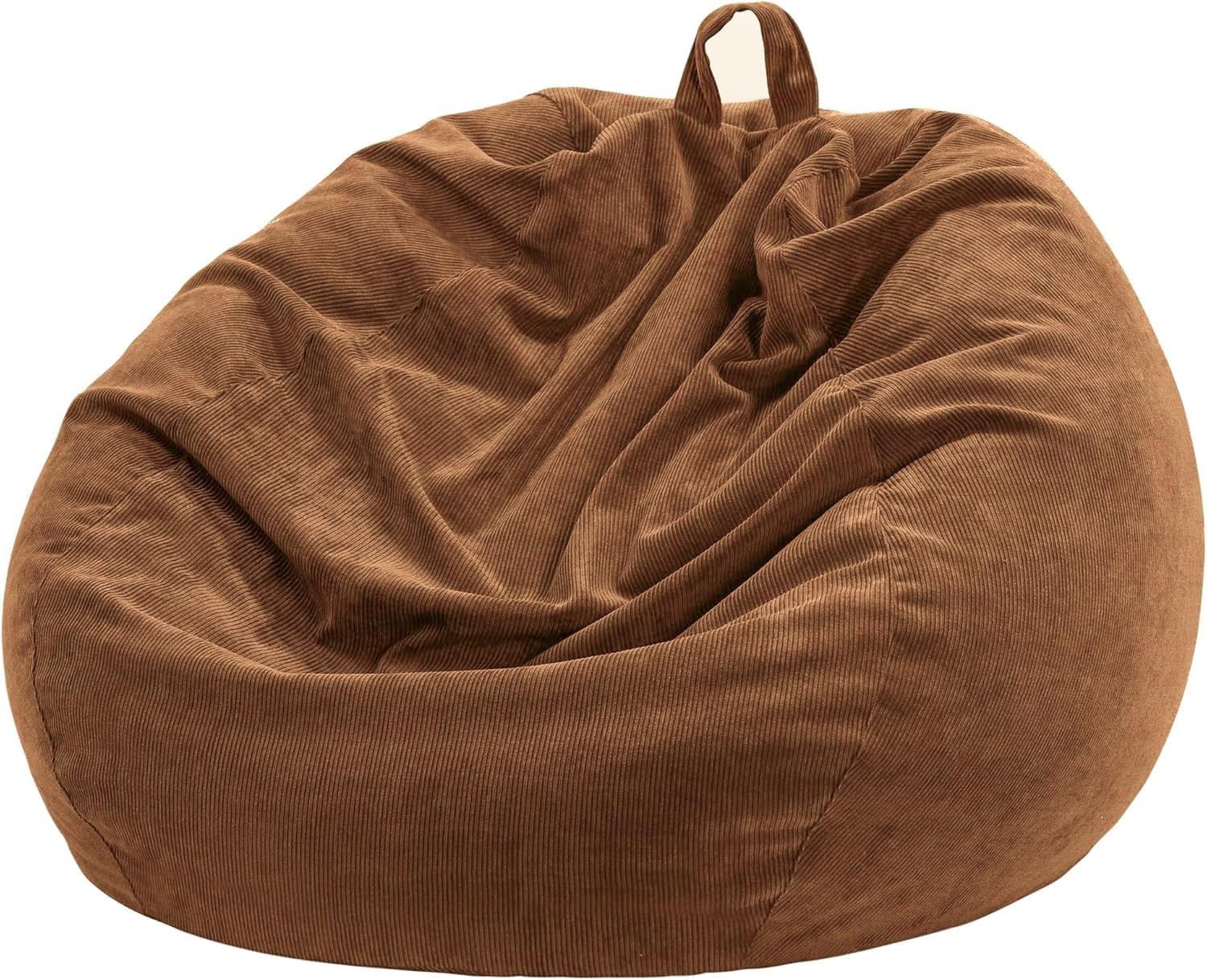 Nobildonna 3 ft Bean Bag Chair Cover (No Filler) 35"×43" Large Stuffed Animal Storage Bean Bag Washable Big Beanbag Chair Cover Premium Corduroy Bean