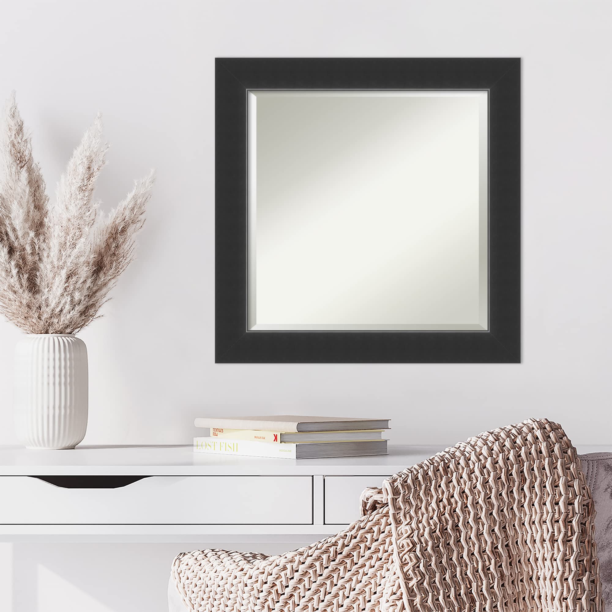 Amazon.com: Amanti Art Black Wall Mirror 25x25 Corvino Black
