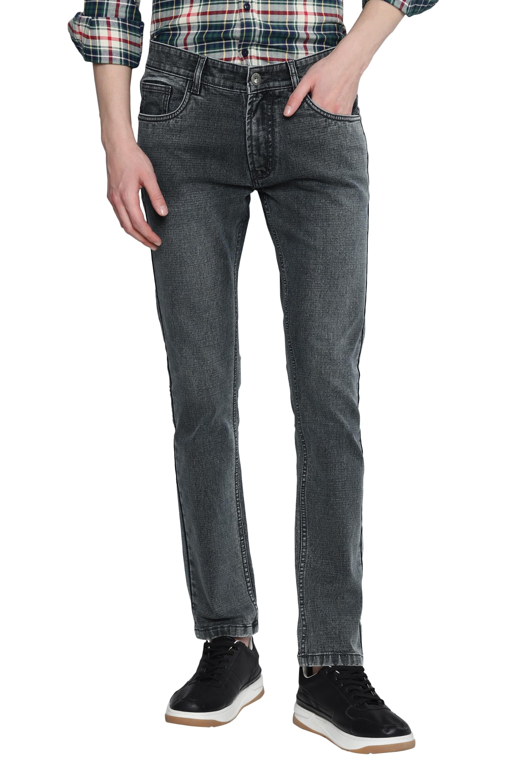 Slim Mid Rise Stretchable Denim Jeans for Men…-image-9