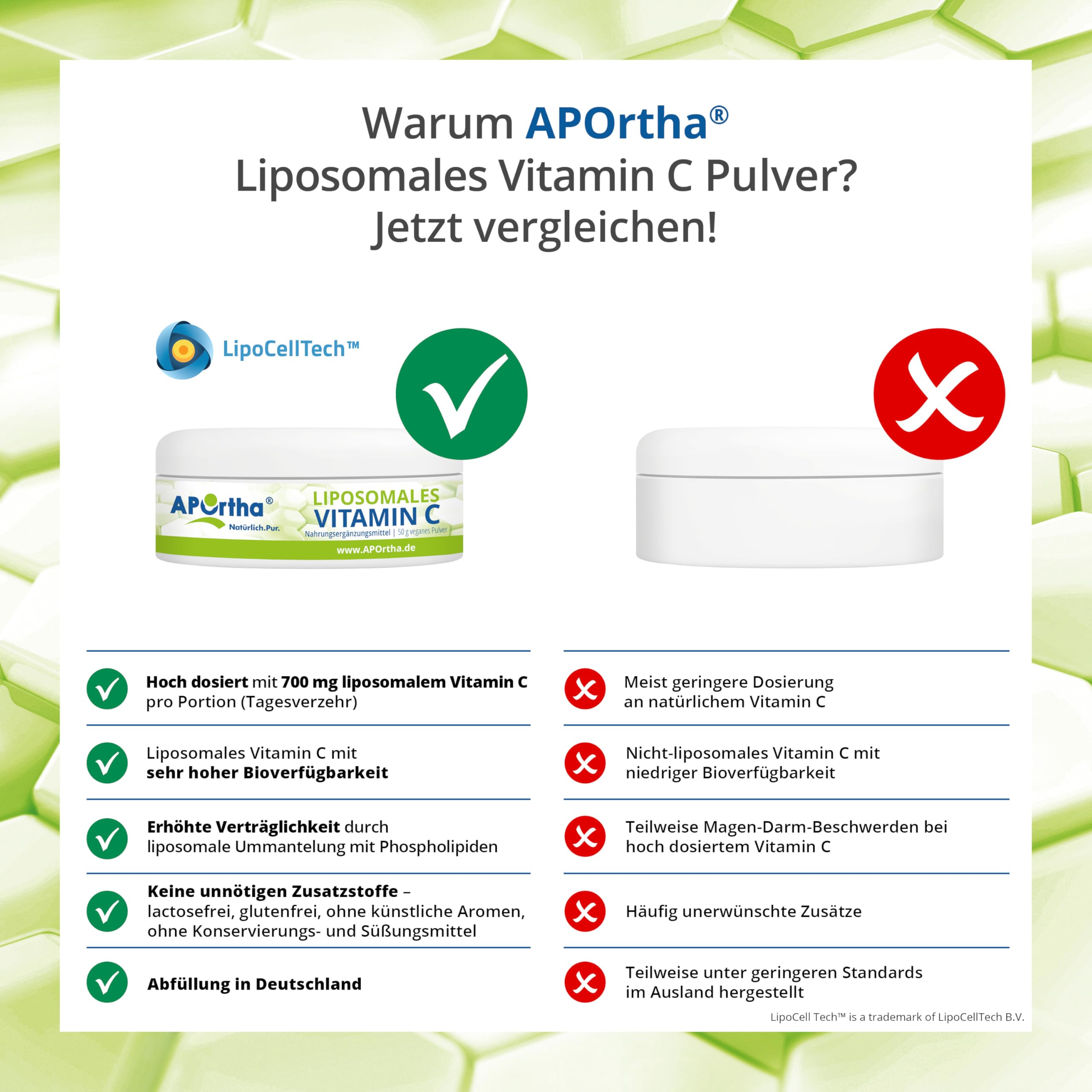 APOrtha® Liposomales Vitamin C mit besonders hoher, 50g Pulver