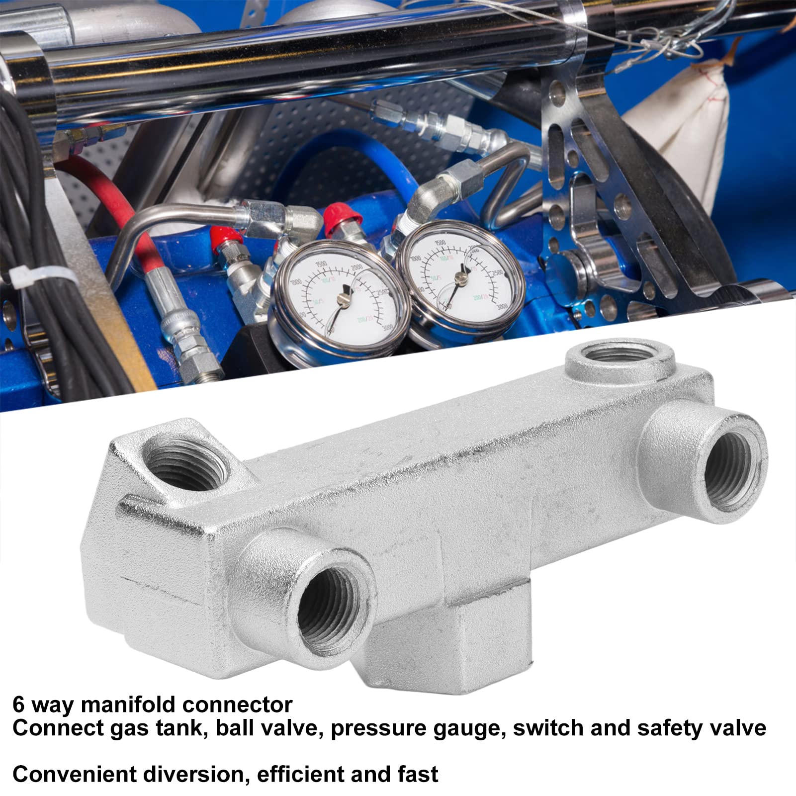 Manifold Distribution Blocks Resistant Leak 6 Way Connector Block for Air Compressor