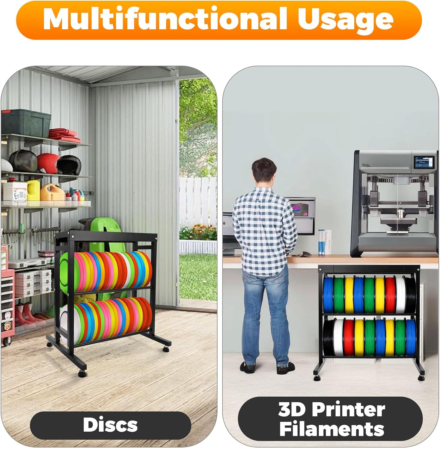Sidasu 2/3/6-Tier Discs Golf Rack,Metal Disc Golf Storage Rack, Space-Saving Disc Station for Disc Golf Storage Shelf-Black