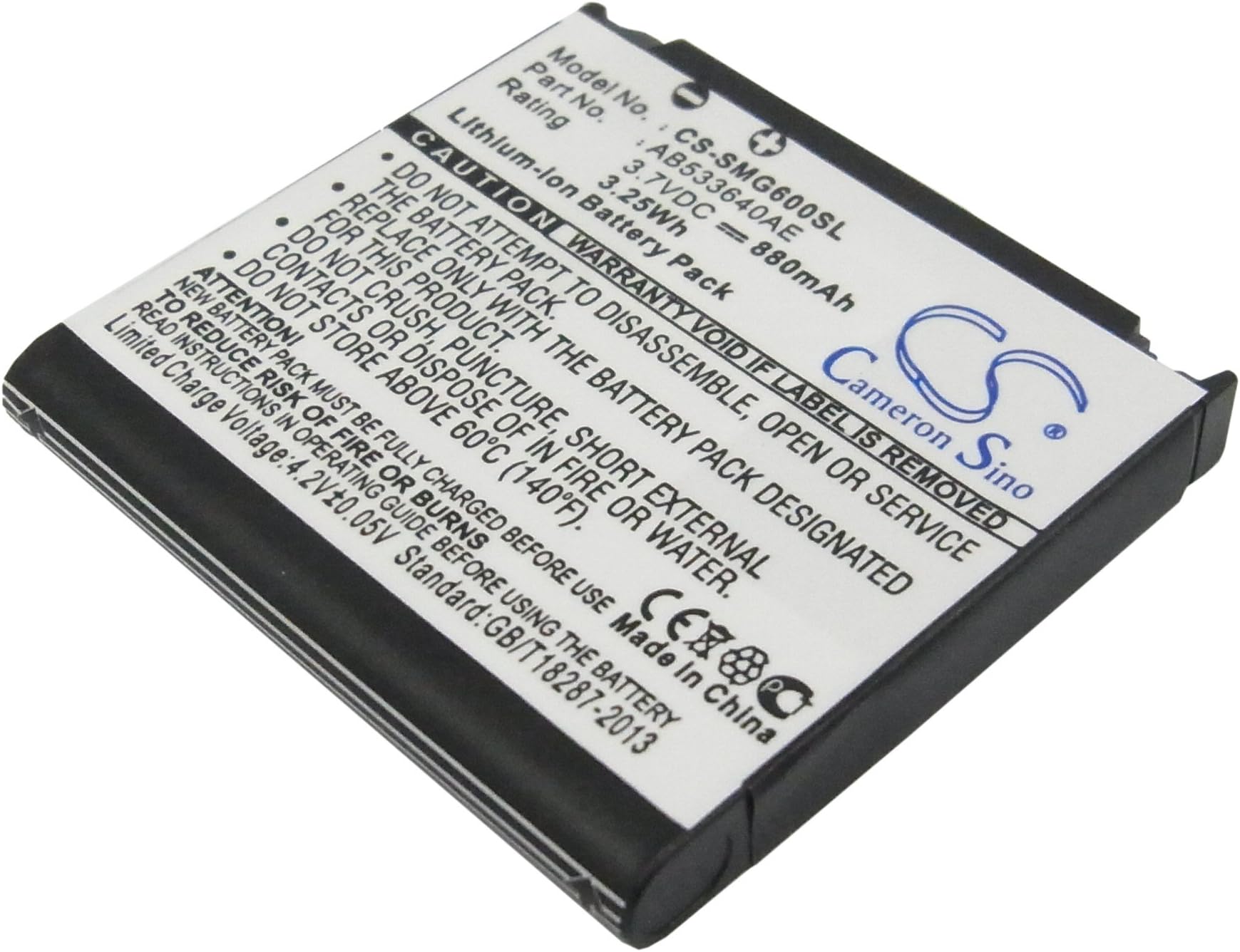 Battery for Samsung SGH-G600, 3.7V, 880mAh, Li-ion