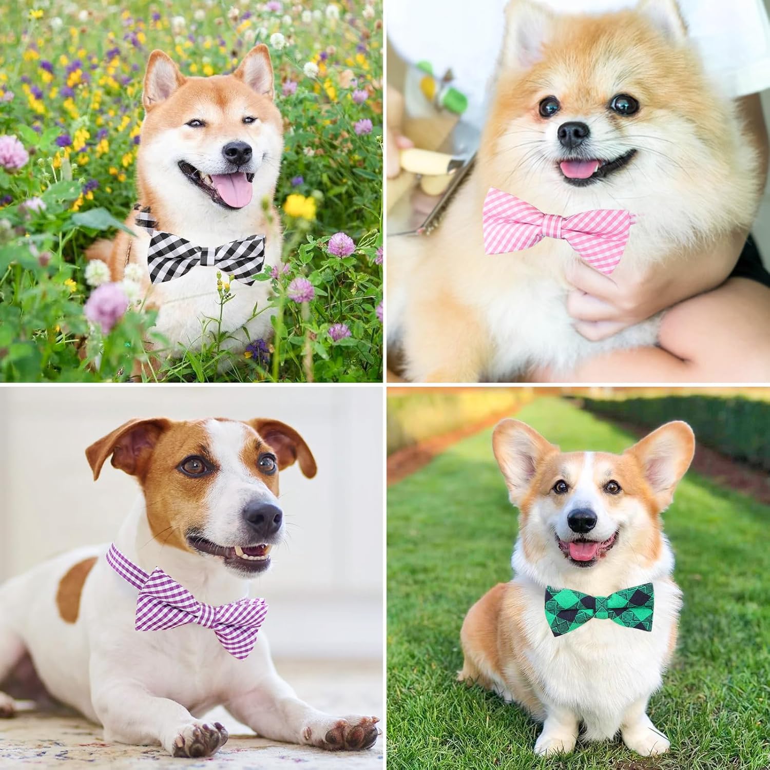 Segarty Bowties for Dogs, 30 PCS Grooming Dog Bow Ties with Adjustable Collar Puppy Bow Ties Bulk for Small Medium Pets Cats Christmas Valentine Holiday