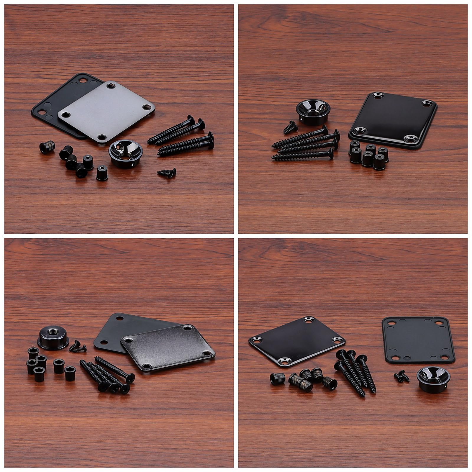 1 Placca In Metallo Con 4 Fori Per Manico Della Chitarra, Adatta A Chitarre E Bassi Fender, Strat, Stratocaster, Telecaster, Chrome - Foto 10