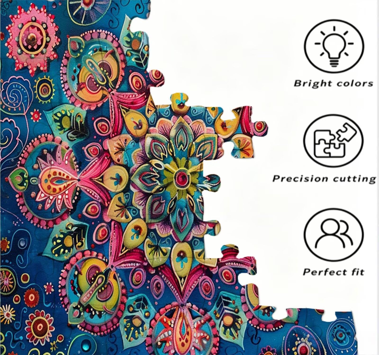 Puzzle 2000 Pezzi, Fiori Mandala 3D Puzzle per Adulti Impegnativo, Educa Puzzles Artistico, Divertente E Stimolante Puzzles Decorativo per La Famiglia, Come Regalo e Decorazione Pareti R6KH-564