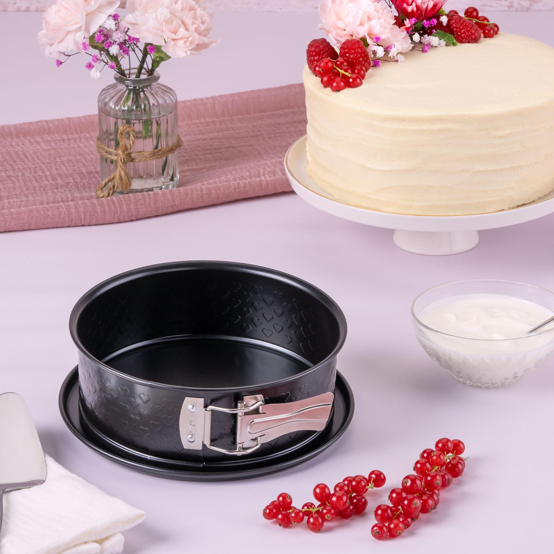 Zenker Teglia da forno a forma di torta reale, 30 cm, a forma di cuore, a prova di perdite, senza PFAS, Made in Germany