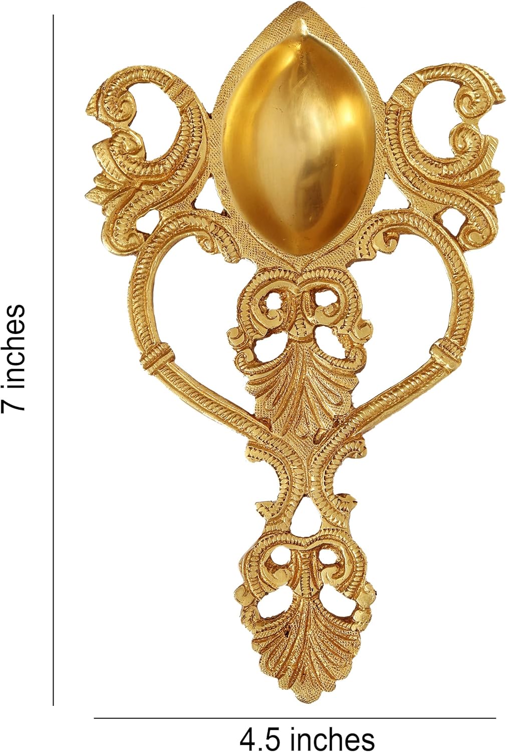 Ethnic Brass Metal Pooja Havan Spoon, Aarti Spoon (Golden, Standard)