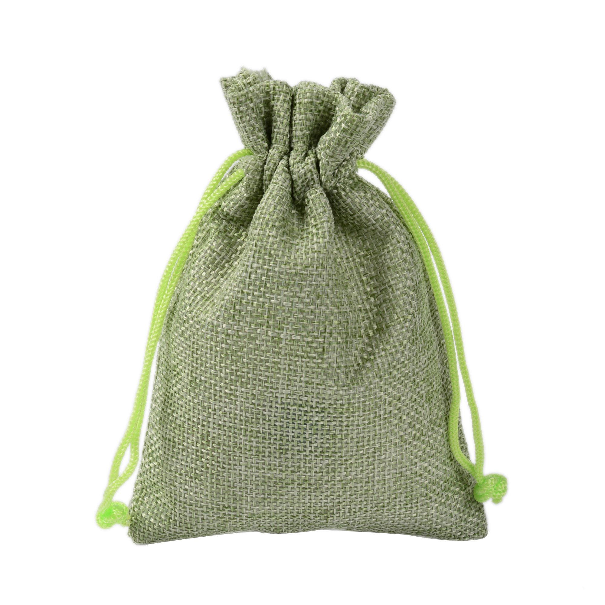 PLECUPE 20 Pezzi Sacchetti Juta, Sacchetti di Iuta 20x30 cm, Sacchetti Regalo con Coulisse,Vintage Biancheria Borse Borse da Regalo Tela da Imballaggio Sacchetto dei Monili Candy Bags,Verde