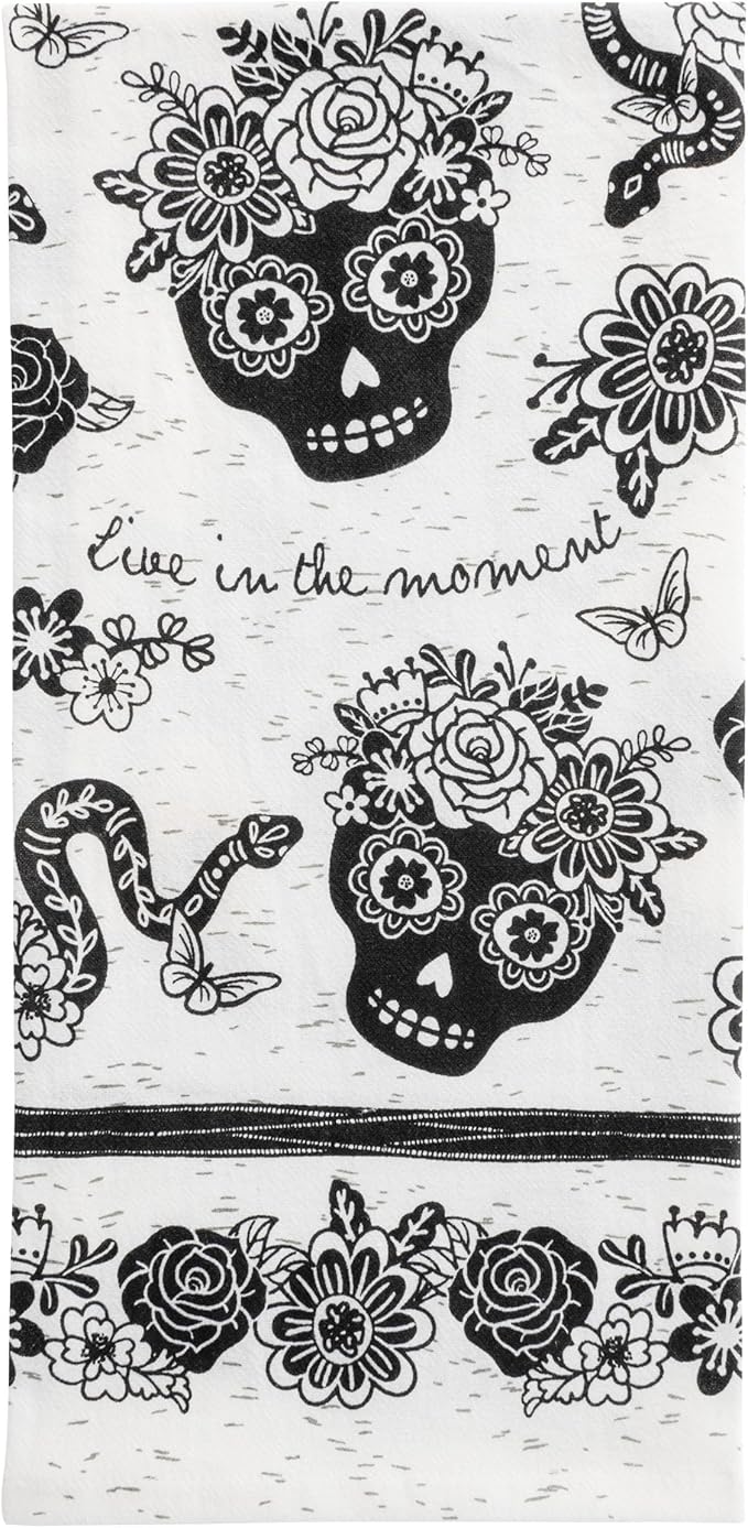 Karma Boho Tea Towels - Sugar Skull Flowers