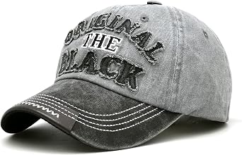 Perlotus Gray Black Mens Baseball Cap Original Black Embroidered Leather Detailed Design