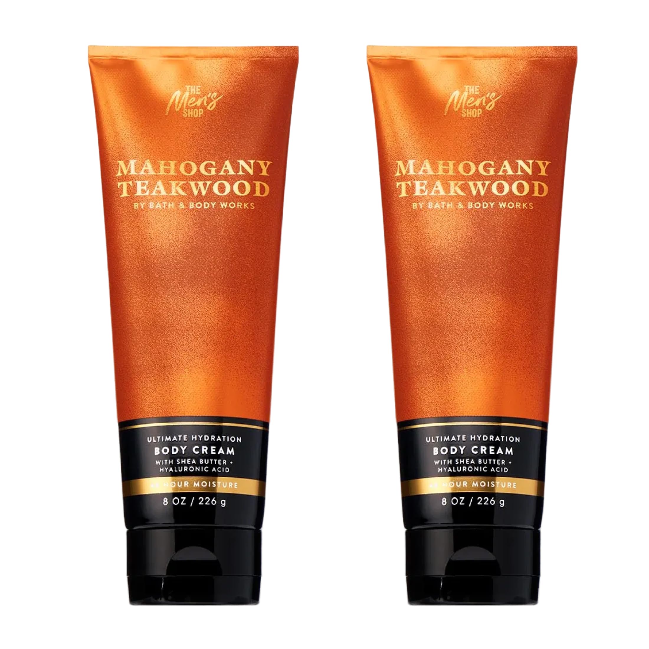 Bath & Body Works Men’s Body Cream, Mahogany Teakwood Scent, Ultimate Hydration Moisturizer with Shea Butter & Hyaluronic Acid for Dry Skin, Warm Woodsy & Masculine Scent, 8 oz - 2 Pack