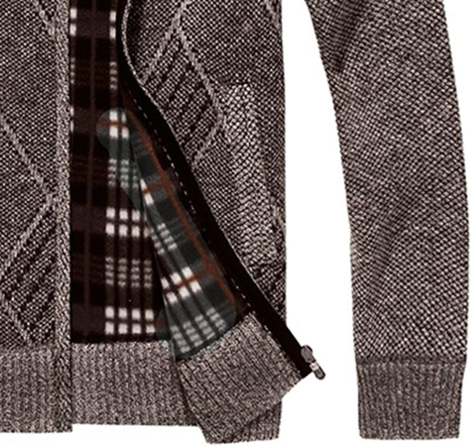 Men's Full Zip Polar Fleece Jacket Thickened Warm Plush Coat with Pockets Casual Stand Collar Zipper Outwear