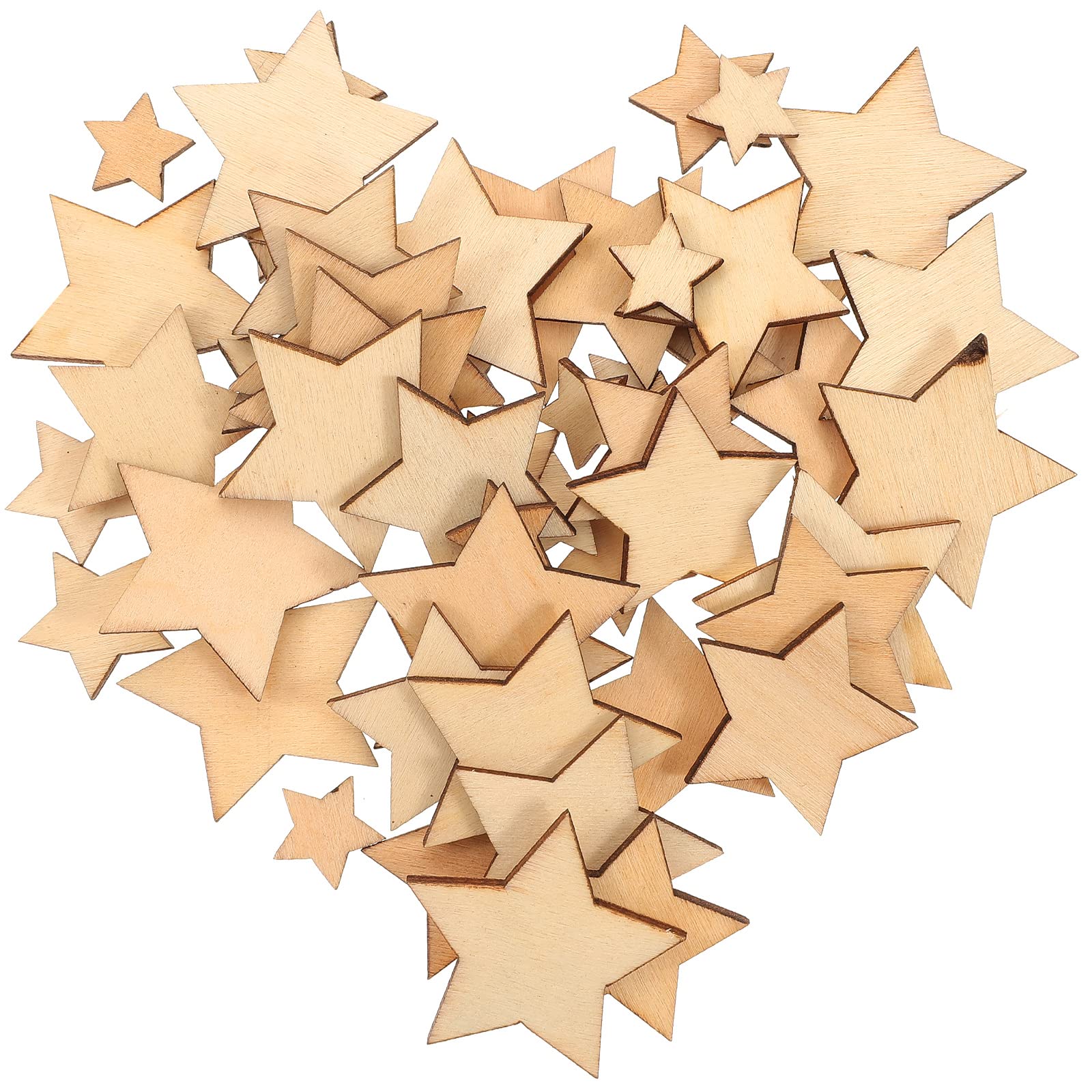Decorazioni in legno a forma di stella, 100 pezzi