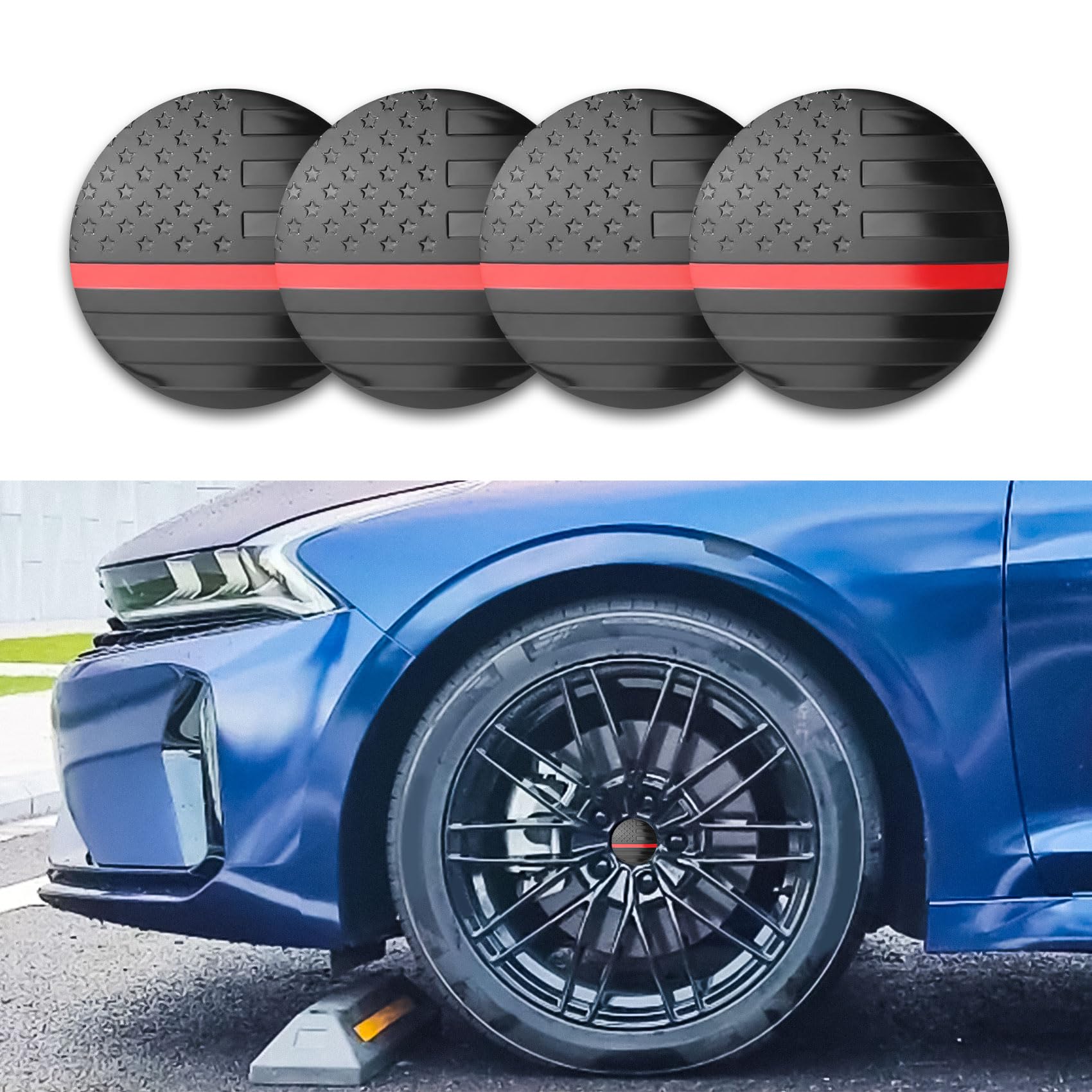 4PCS American Flag Wheel Center Caps Stickers 56mm 2 2 Inch Wheel Rim Hub Caps Waterproof USA Flag