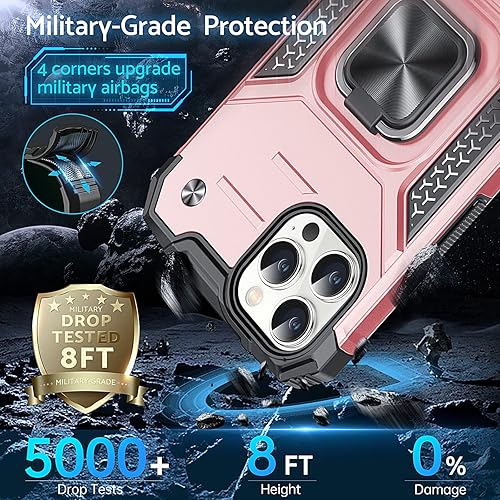 Miniatura 6 de Anqrp Diseñada para iPhone 12 y iPhone 12 Pro, funda protectora de grado militar con anillo de metal mejorado soporte magnético compatible con