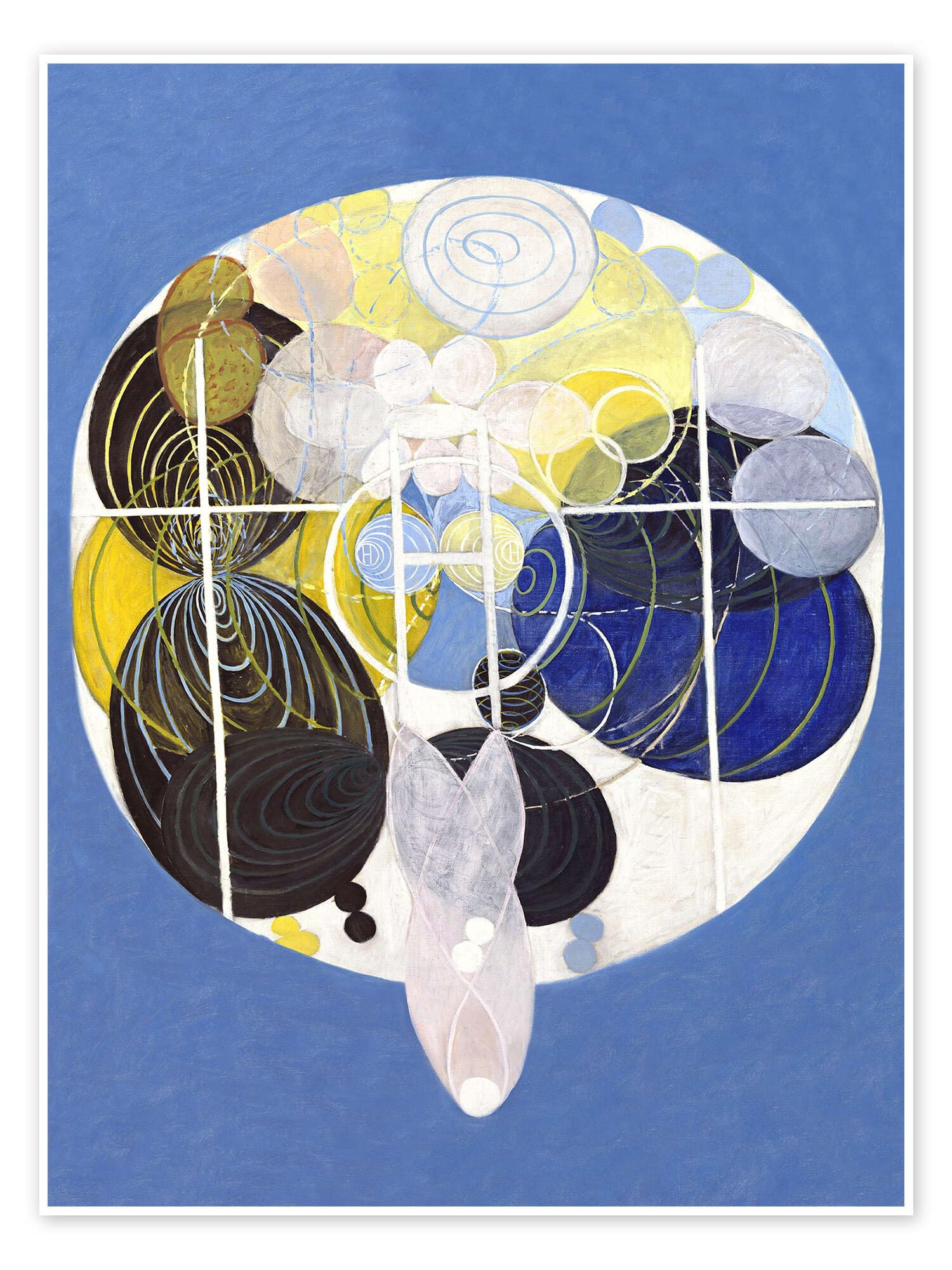 Posterlounge Le grandi immagini di figure, n. 5 Poster | 90 x 120 cm di Hilma af Klint Blu Quadri Decorazione per pareti