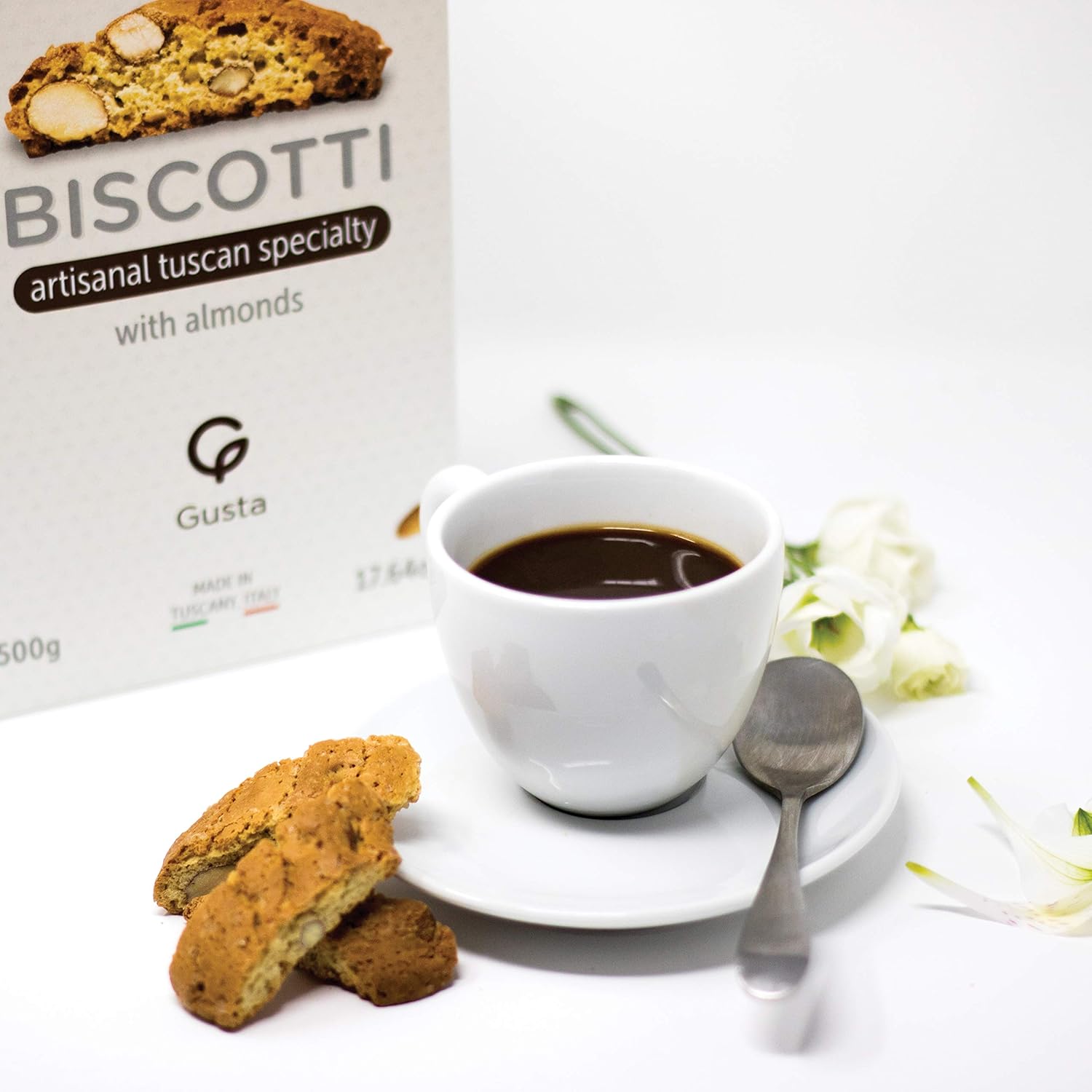 Gusta Authentic Soft Biscotti Cookies Made in Tuscany, Italy - Candied Orange - Original Two Bites Size - All Natural Ingredients - Fresh & Genuine Italian Dessert Treats - 17.64oz