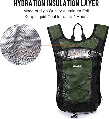 Miniatura 9 de G4Free Mochila de hidratación aislada con vejiga libre de BPA de 2L para correr al aire libre, senderismo, ciclismo, camping