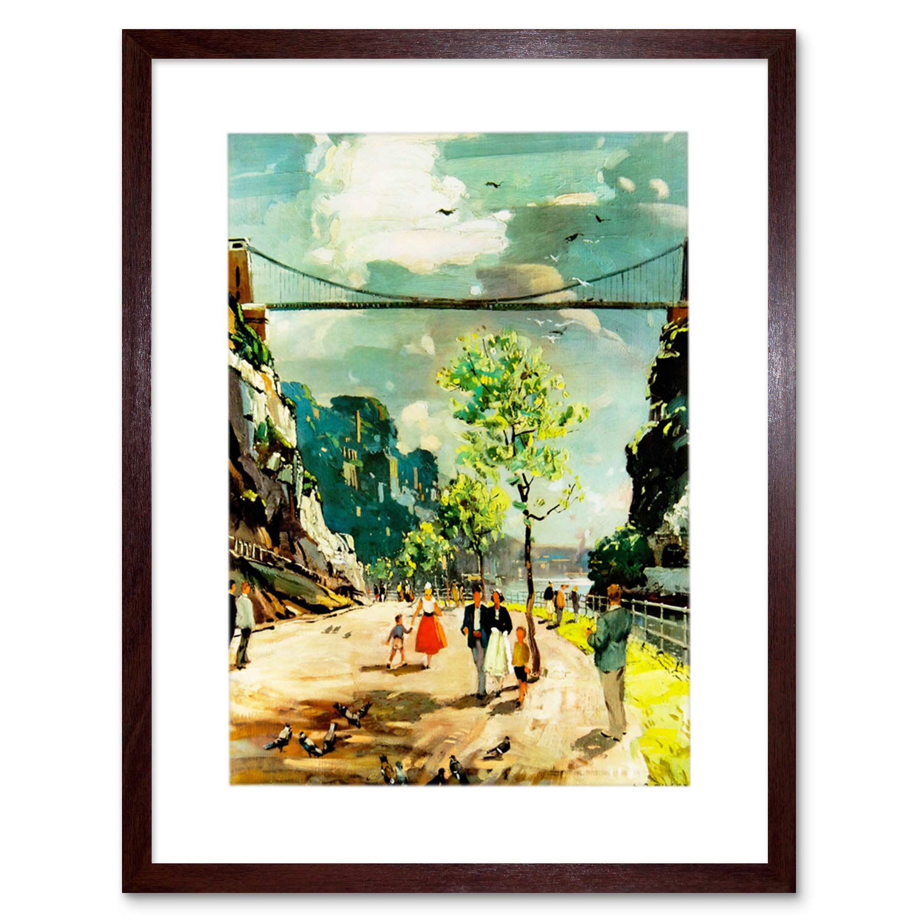 Wee Blue Coo Painting Clifton Bridge Bristol UK Brunel Picture Framed Wall Art Print