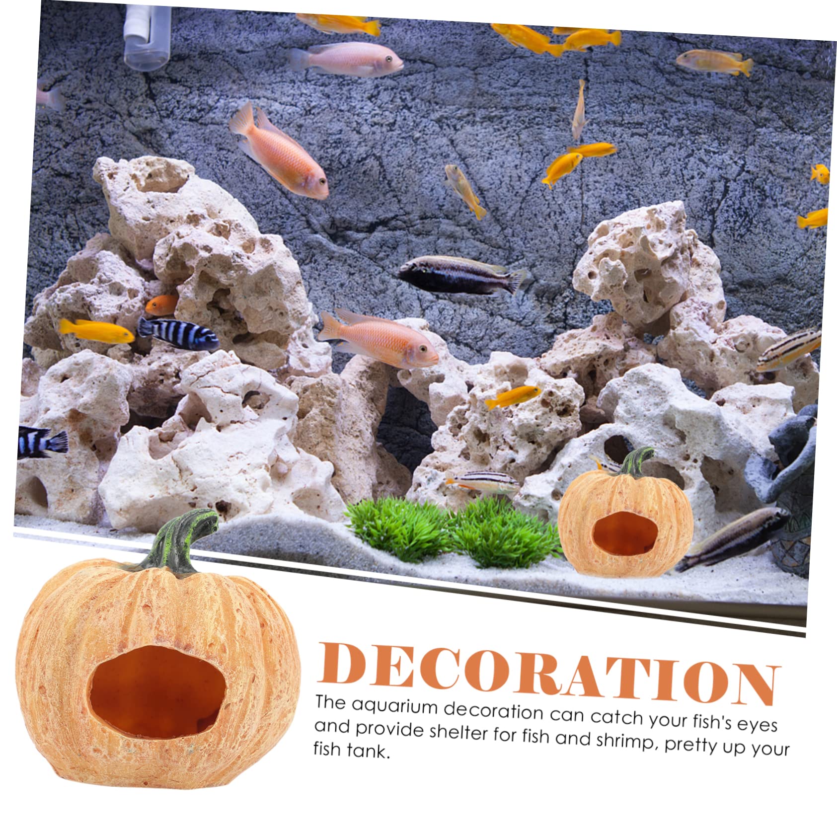 HANABASS 4stücke Kürbisförmige Aquarium Höhle Aus Resin Dekoratives Versteck Für Fische Und Garnelen Für Aquarien Und Terrarien Natürliche Handgefertigtes Spiel Und Rückzugsort