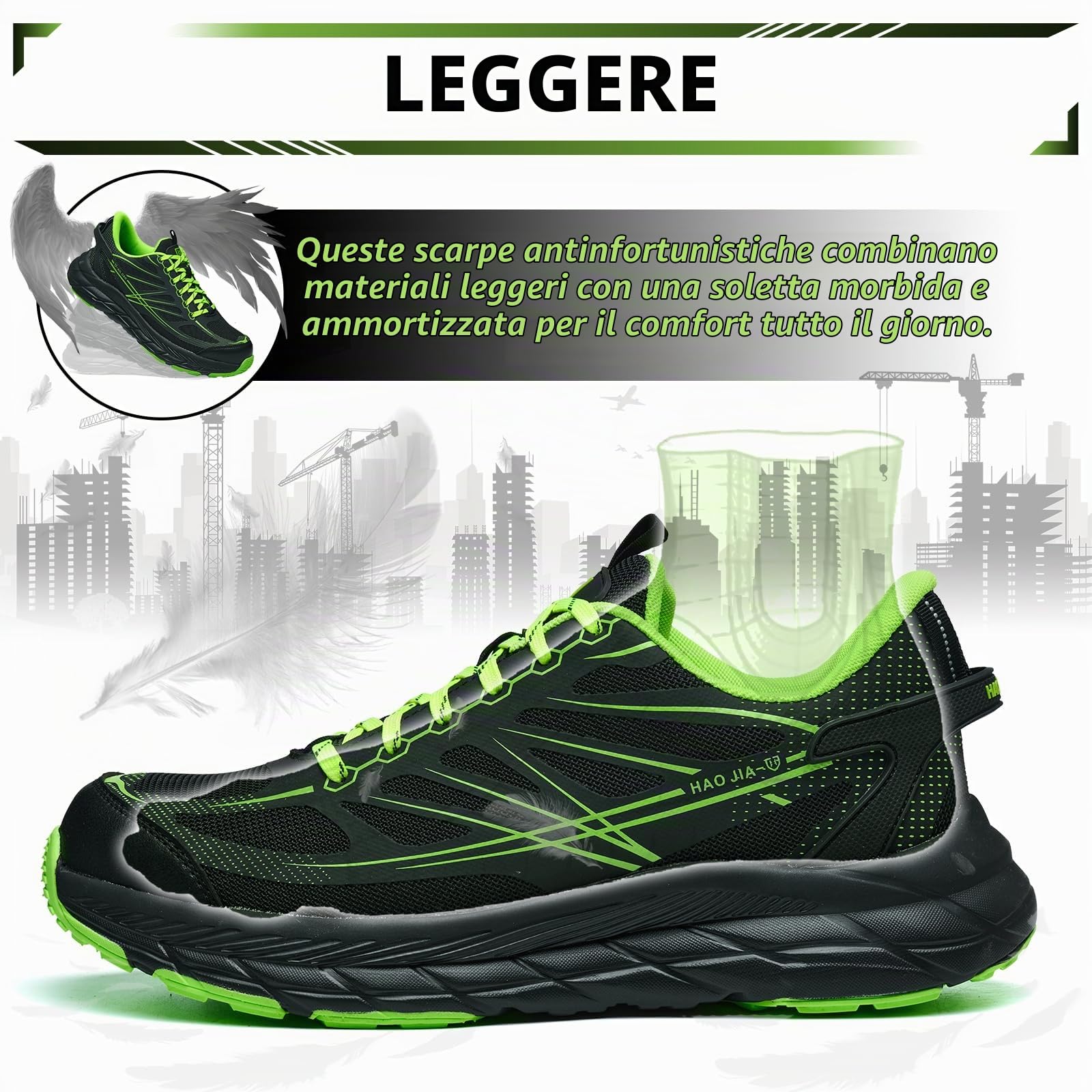 Scarpe Antinfortunistiche Uomo Leggere Estive Scarpe da Lavoro Donna Antiscivolo Transpirabile Comode Scarpe di Sicurezza con Punta di Acciaio