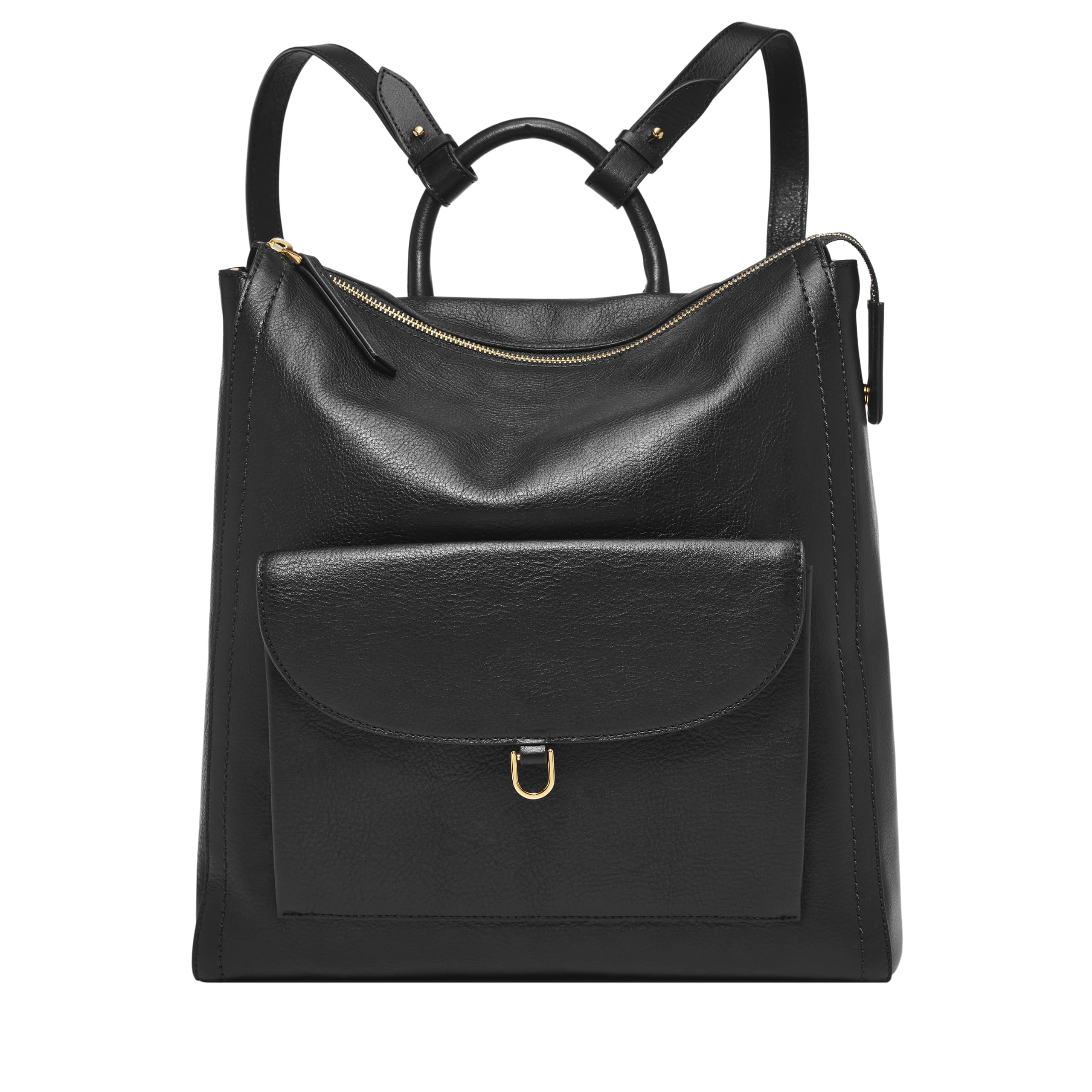Women's Parker LiteHide™ Leather Backpack Purse for Women, Large Backpack Purse Handbag, Black w/ Outer Pocket