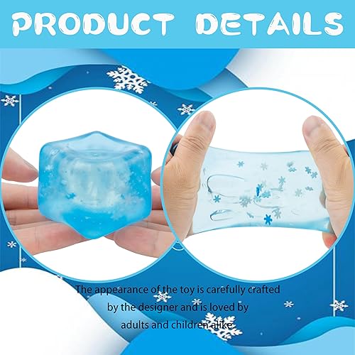 Miniatura 2 de Juguetes esponjosos de cubo de hielo TPR transparente Bloque de hielo Mochi Squishy Fidget Juguetes para la ansiedad Pelotas de estrés para adultos