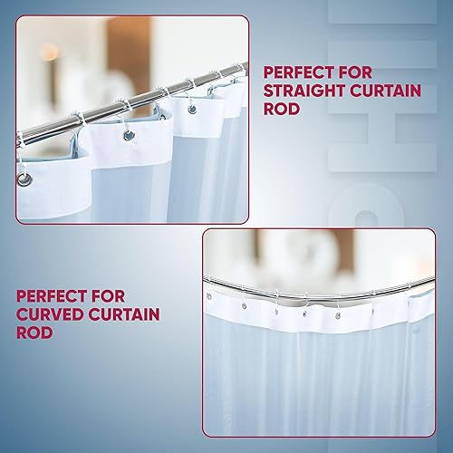 Miniatura 7 de Ganchos para cortina de ducha a prueba de óxido (juego de 12) Anillos de cortina de ducha de acero inoxidable Bolas antideslizantes para un fácil