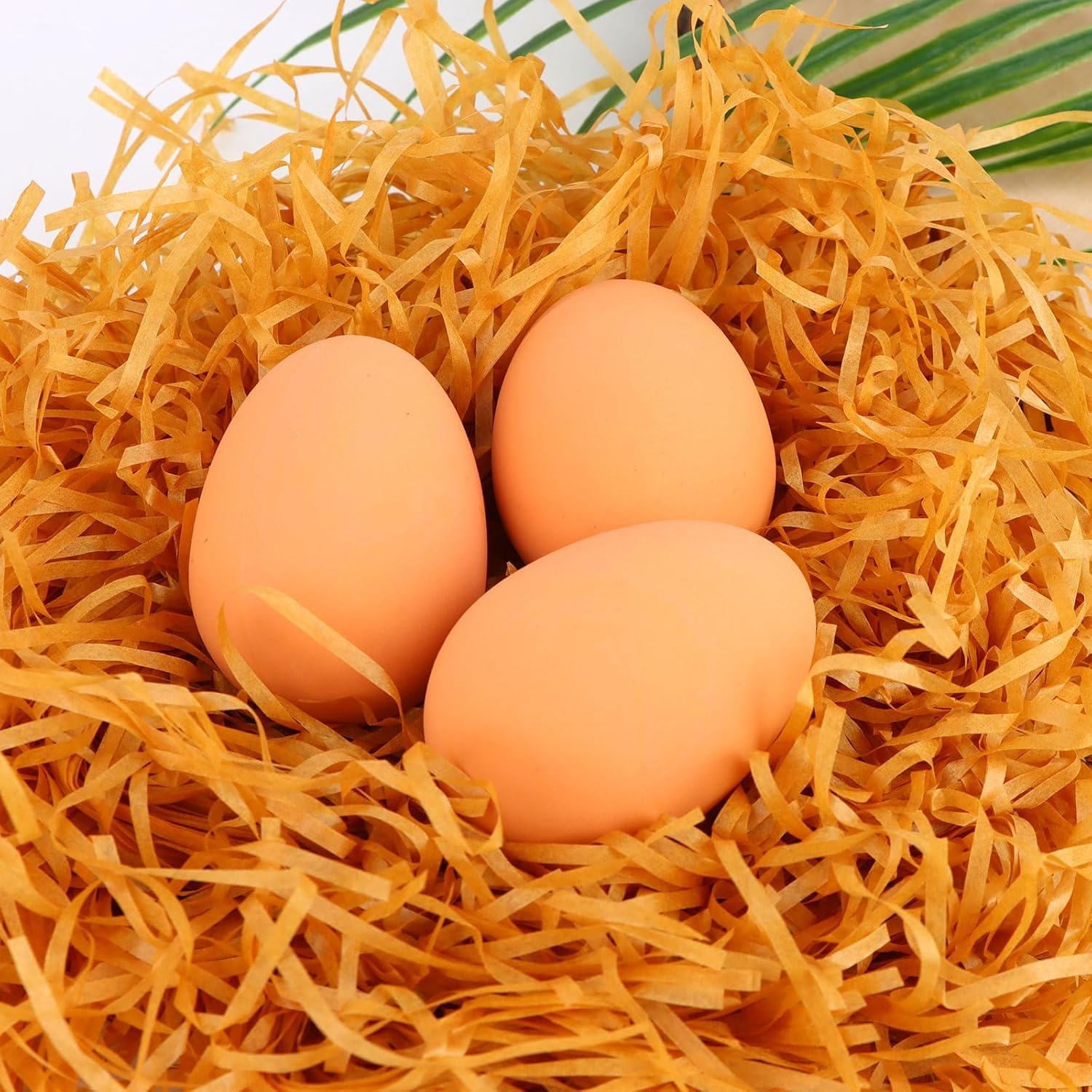 12 Pcs 2.16 Inch Rubber Bouncing Egg Brown Fake Bouncy Balls Realistic Soft Bouncing Eggs Bulk for Easter Party Favors Funny Pet Toy