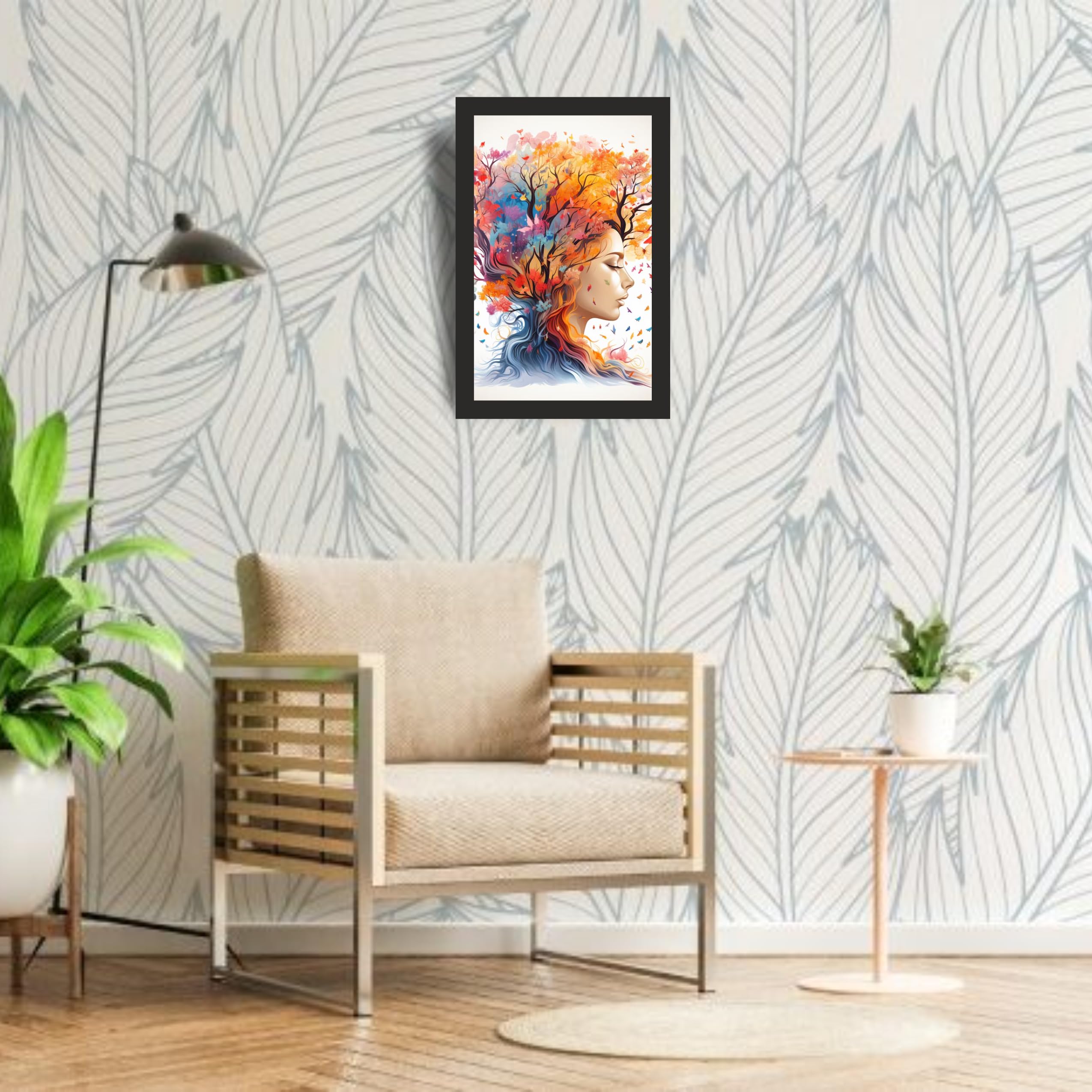 Nature Woman Tree Wall Art Frame 12x18 Inch