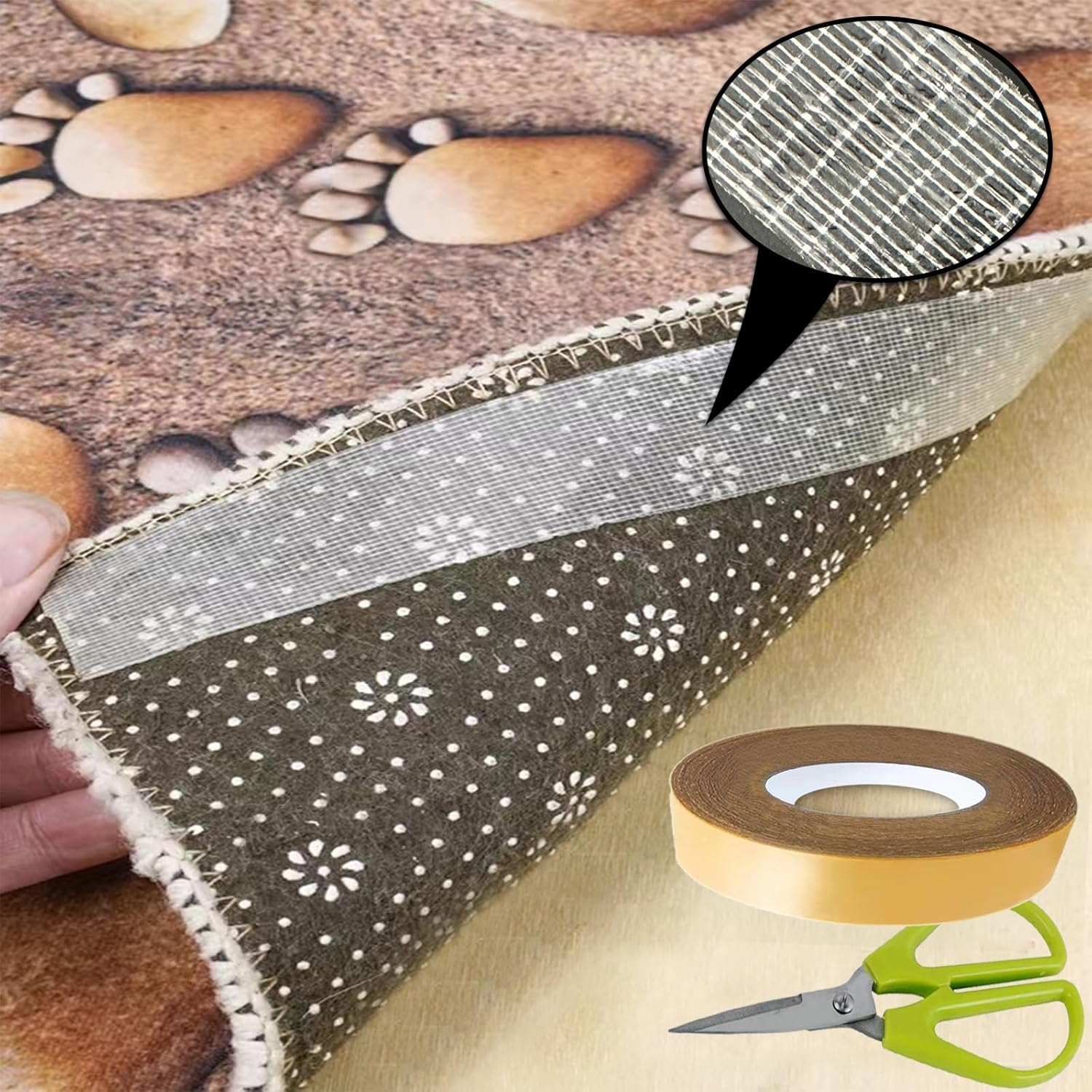 WENSSKKU Extra Strong Double Sided Fabric Tape Heavy Duty for Clothes,Double Stick Fabric Tape for Carpet/Clothing 1inch x 66FT(20m) High Stickness Strong 2 Sided Tape (Pack of 2)