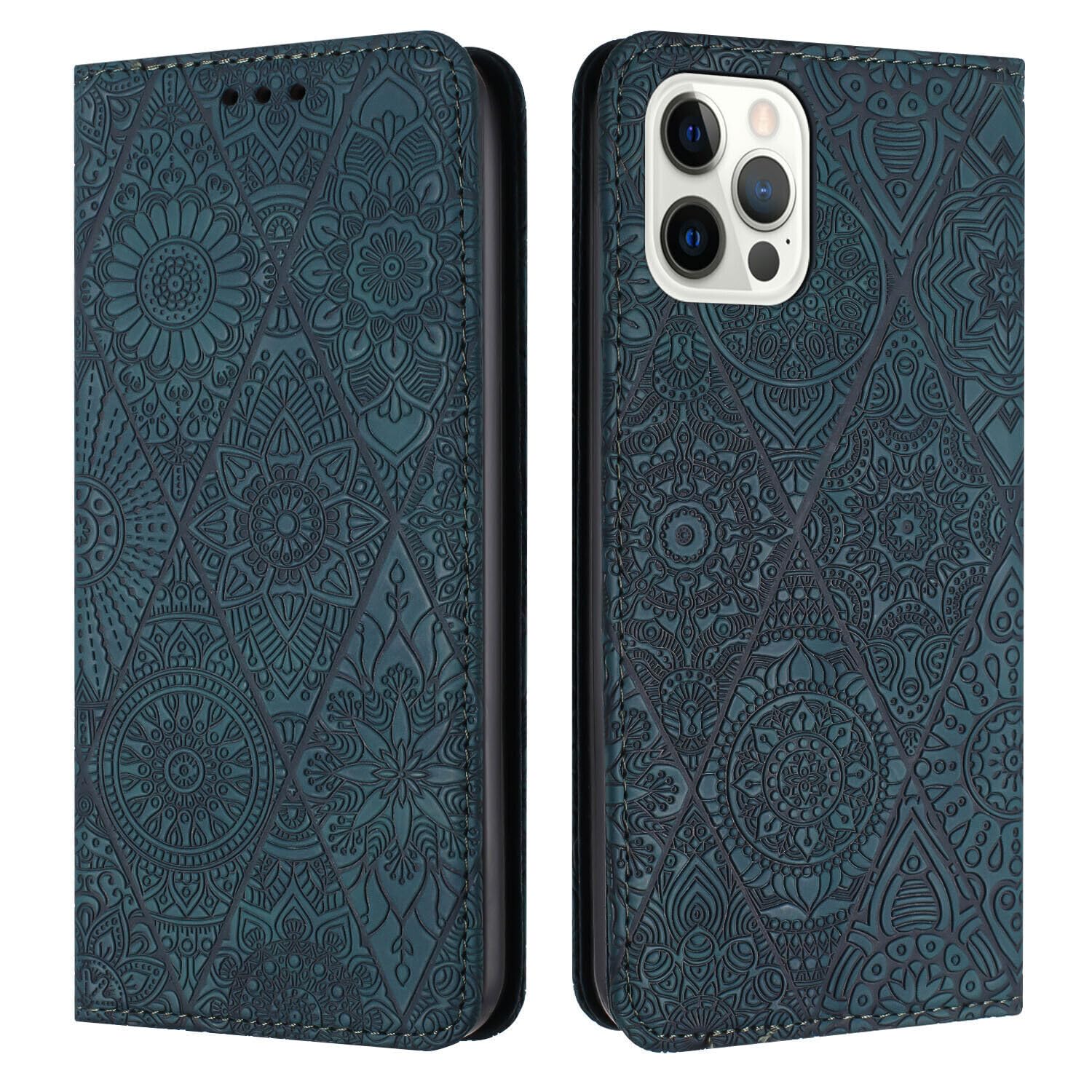 Étui iPhone 16 Plus avec porte-carte et support vidéo bleu - 3