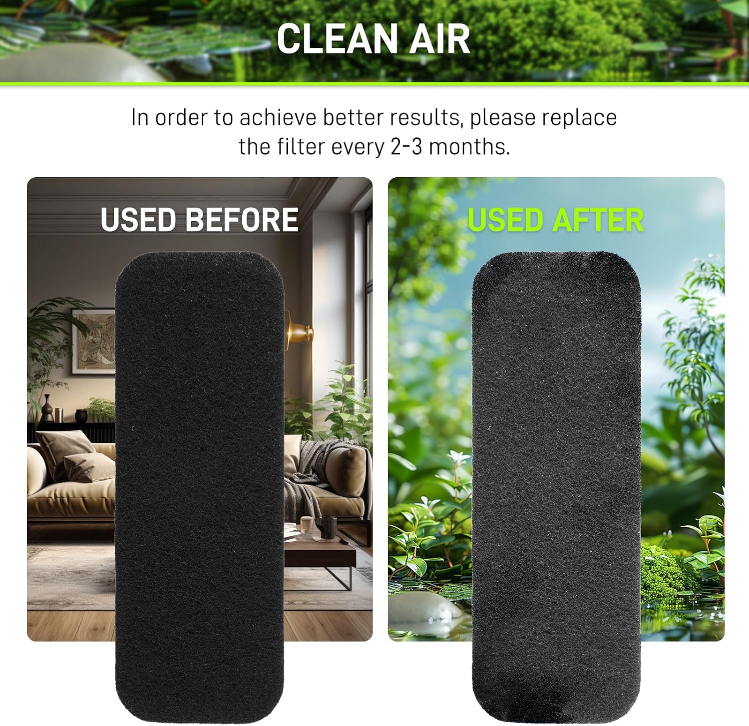 15-Pack Premium Ceiling Fan Filters for Blades 5mm Thick Activated Coconut Shell Carbon Dust Filter Foam Replacement Pads for Air Vents, AC Units, Washable & DIY Cut-to-Size Dust Mesh