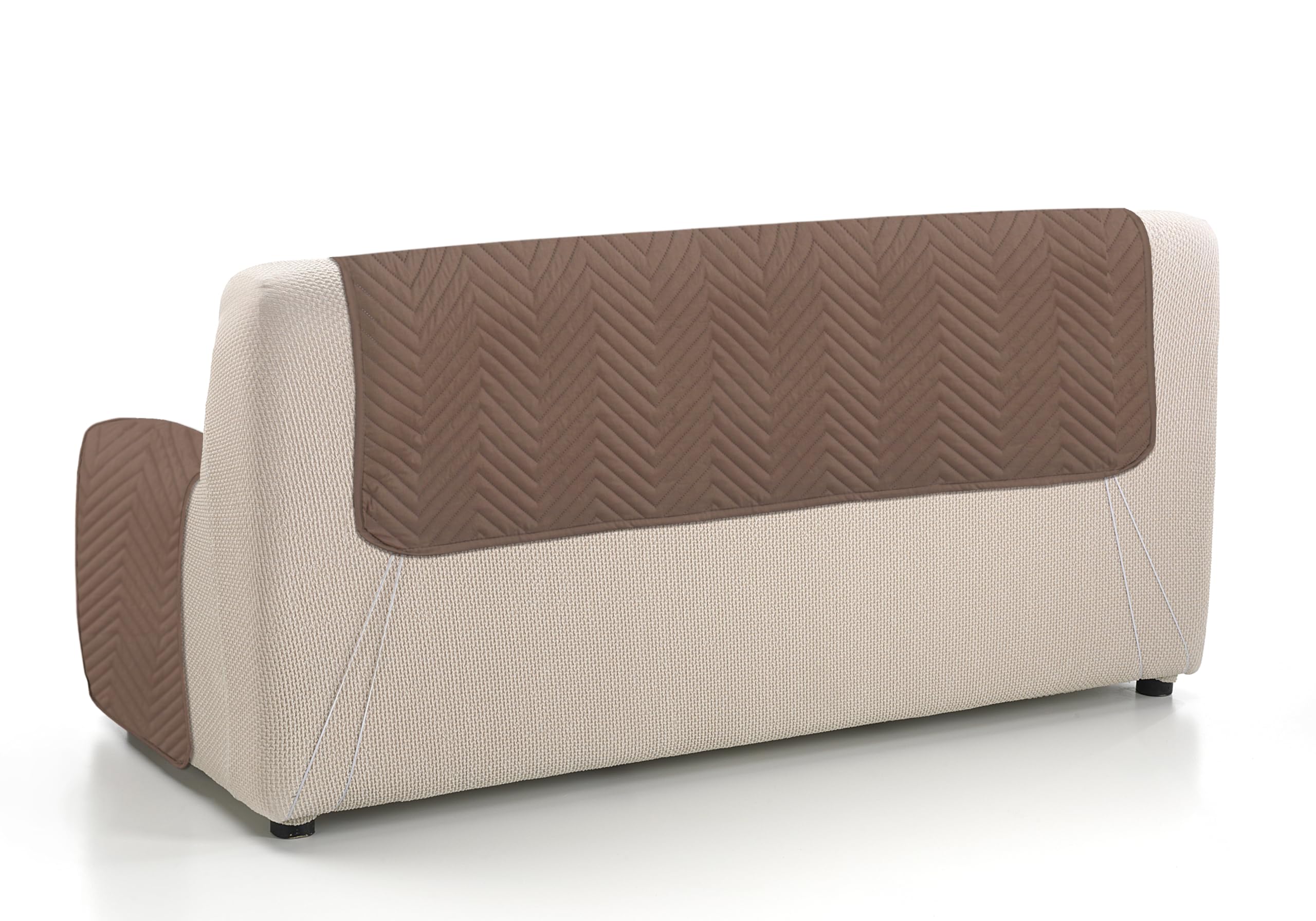 Martina Home Milano Funda Cubre Sofá, Protector para Sofás Acolchado Reversible 3 Plazas Beige/Marrón