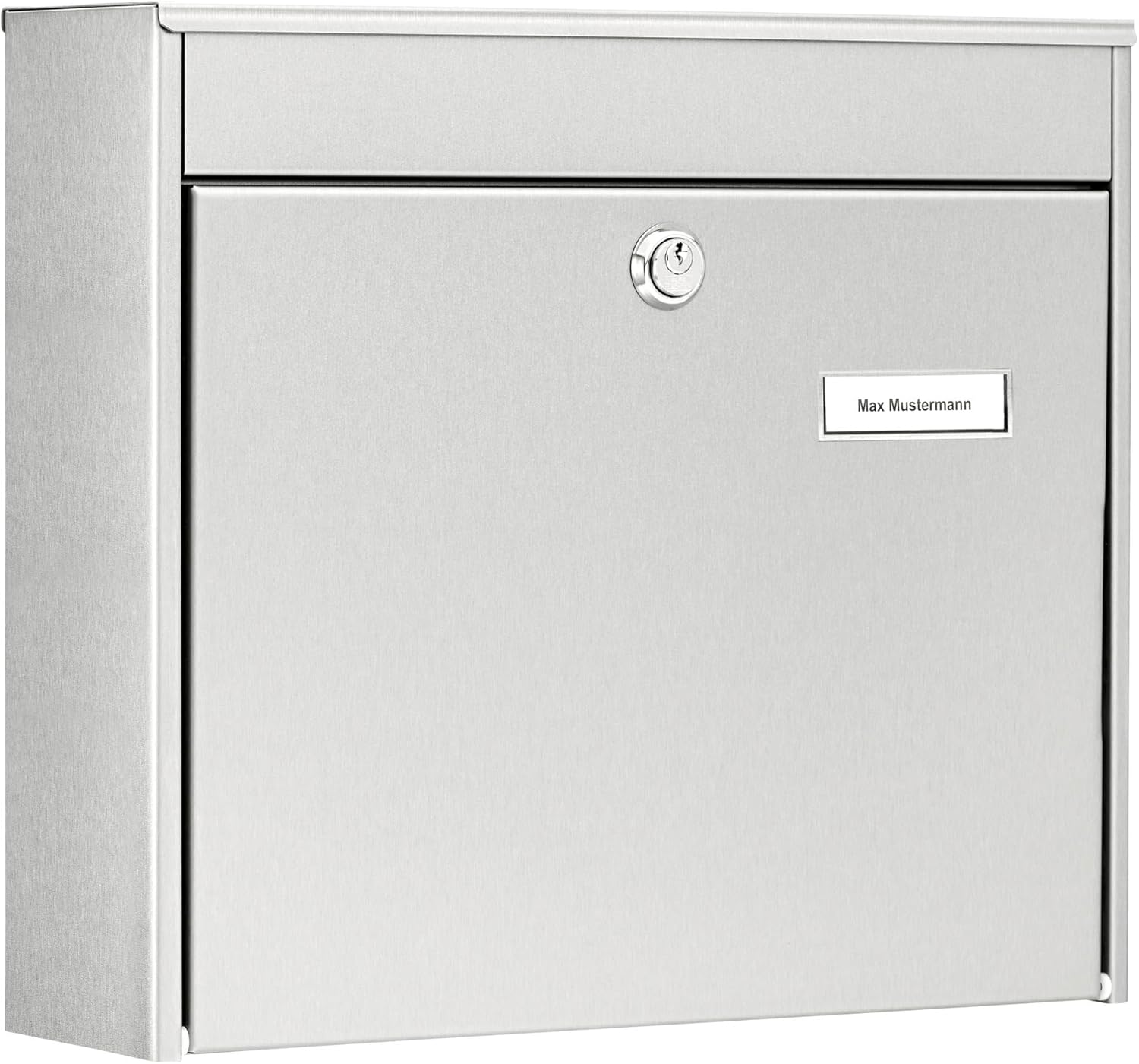 Burg-Wächter Borkum 3878 Ni – Stainless Steel, Stainless Steel Letter Box with Opening Stop A4 Format,