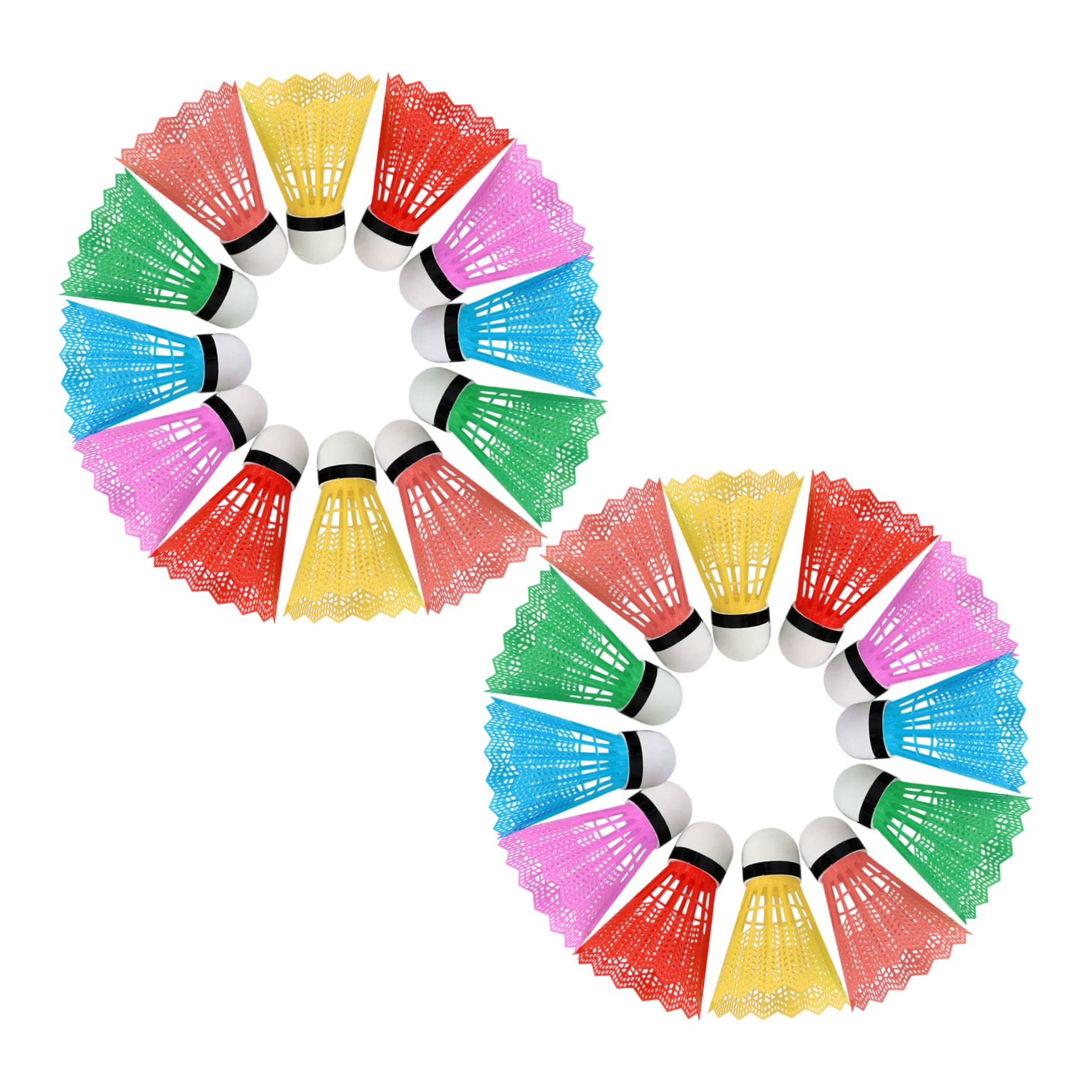 Gogogmee 1set Colorful Plastic Shuttlecock Lightweight Badminton Balls for Fun Outdoor Activity Random Colors Random Color 24pcs